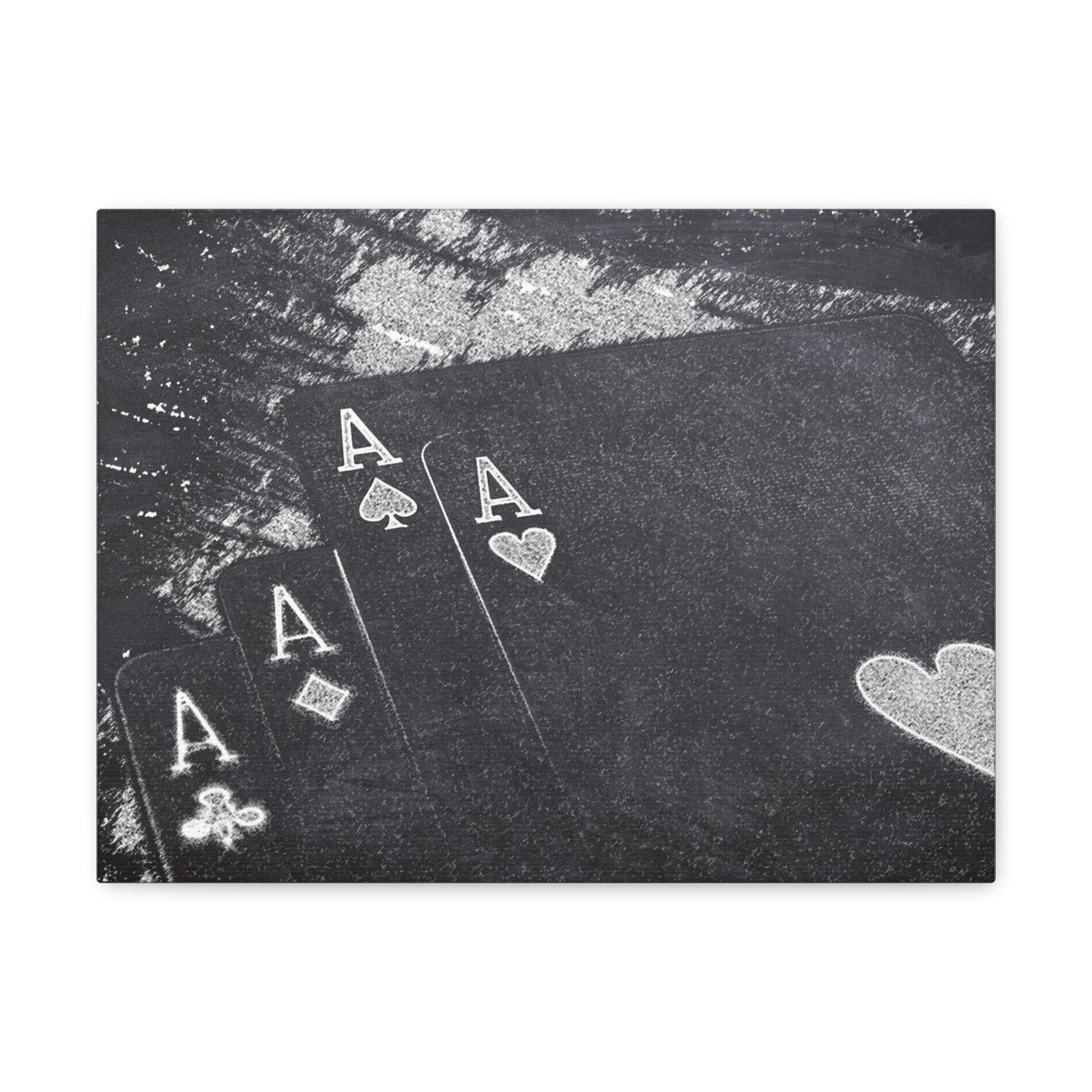 Chalkboard Playing Card Suit Ranked Playing Card Canvas Wall Art for Home Decor Ready-to-Hang-Express Your Love Gifts