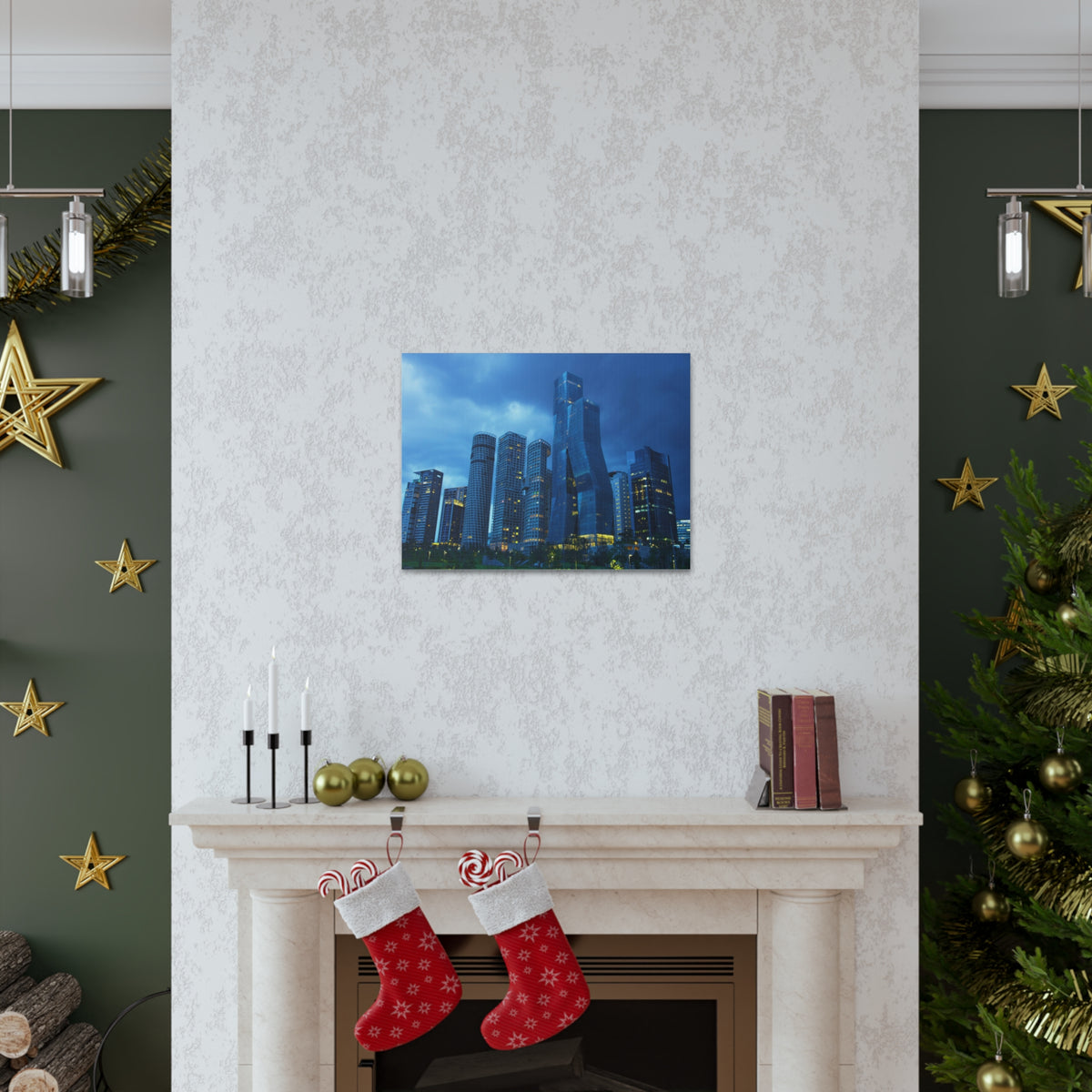 Mexico City Night Skyline Canvas Artwork High-Quality Breathtaking Stunning Cityscape for Home Decor Ready to Hang-Express Your Love Gifts