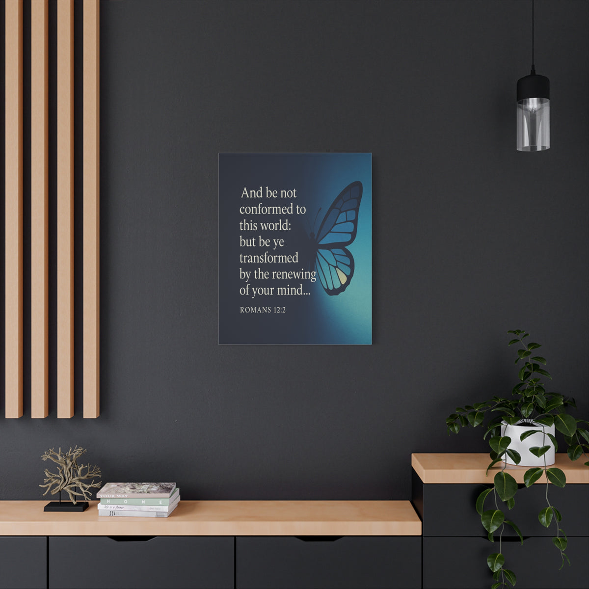 Bible Verse Canvas Romans 12:2 Christian Home Décor Wall Art Scripture Ready to Hang Faith Print-Express Your Love Gifts