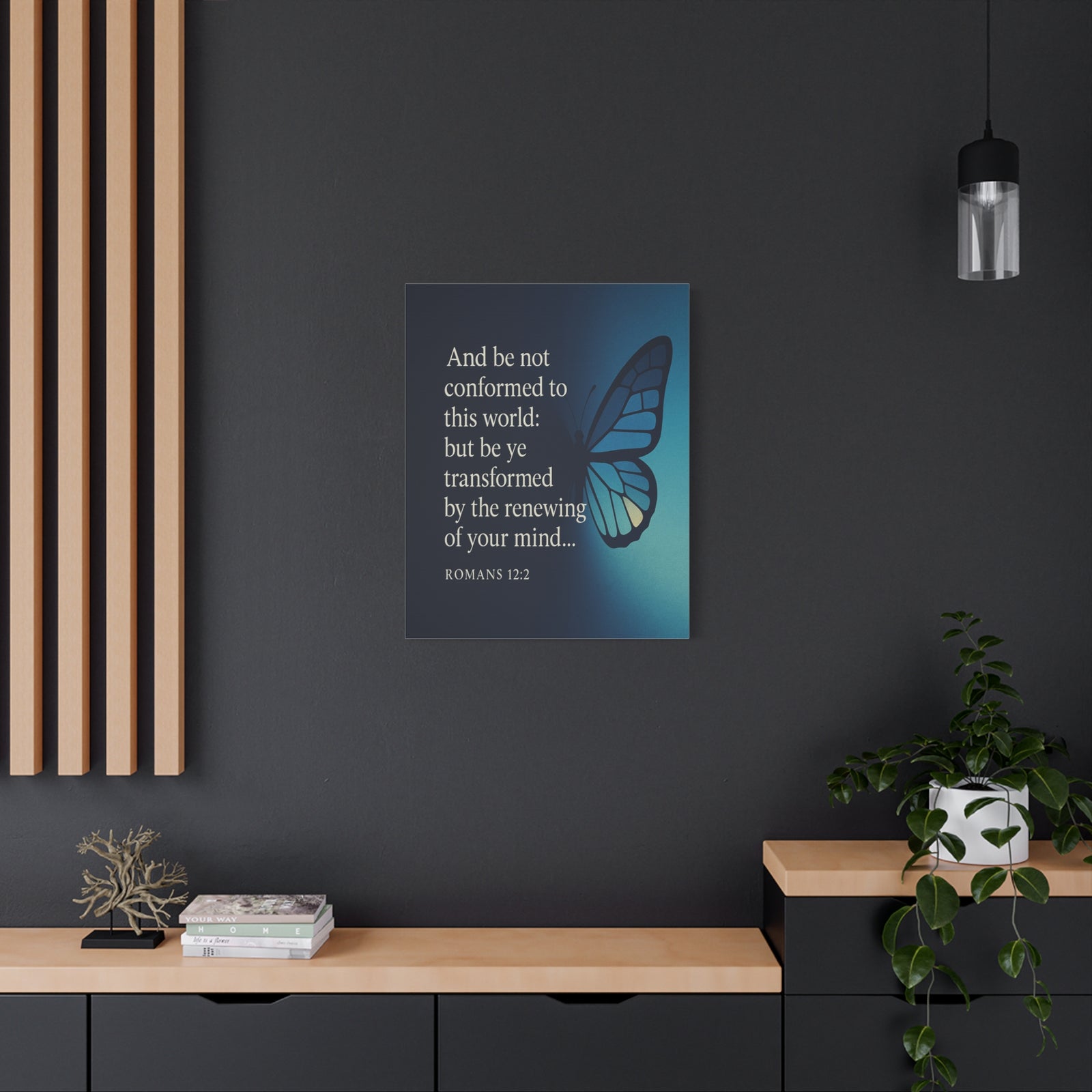 Bible Verse Canvas Romans 12:2 Christian Home Décor Wall Art Scripture Ready to Hang Faith Print-Express Your Love Gifts