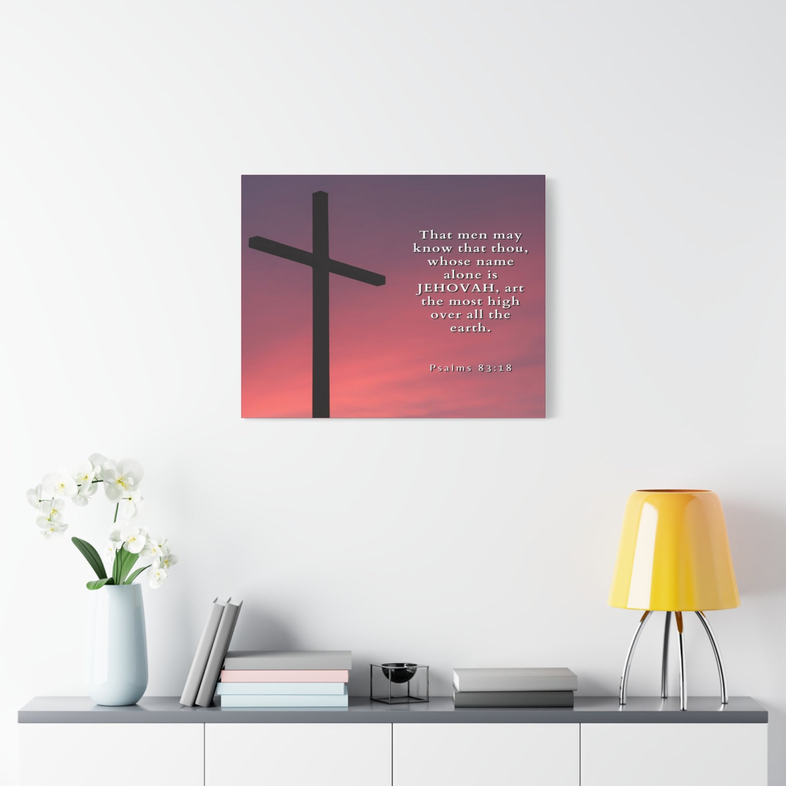 Scripture Canvas Most High Psalms 83:18 Christian Wall Art Bible Verse Print Ready to Hang-Express Your Love Gifts