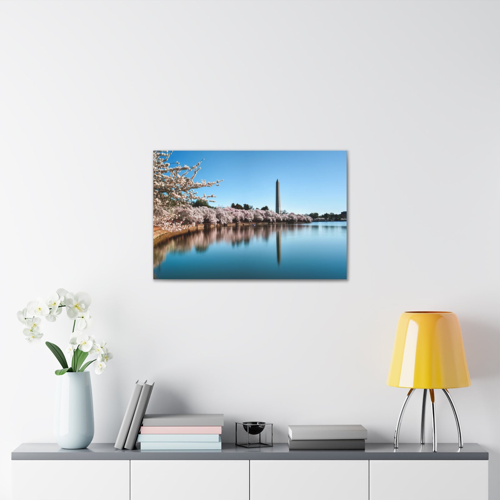 Cherry Blossom Festival at The National Mall Washington Modern Multicolor Scenic Nature Photography Canvas Home Office Decor Ready to Hang-Express Your Love Gifts