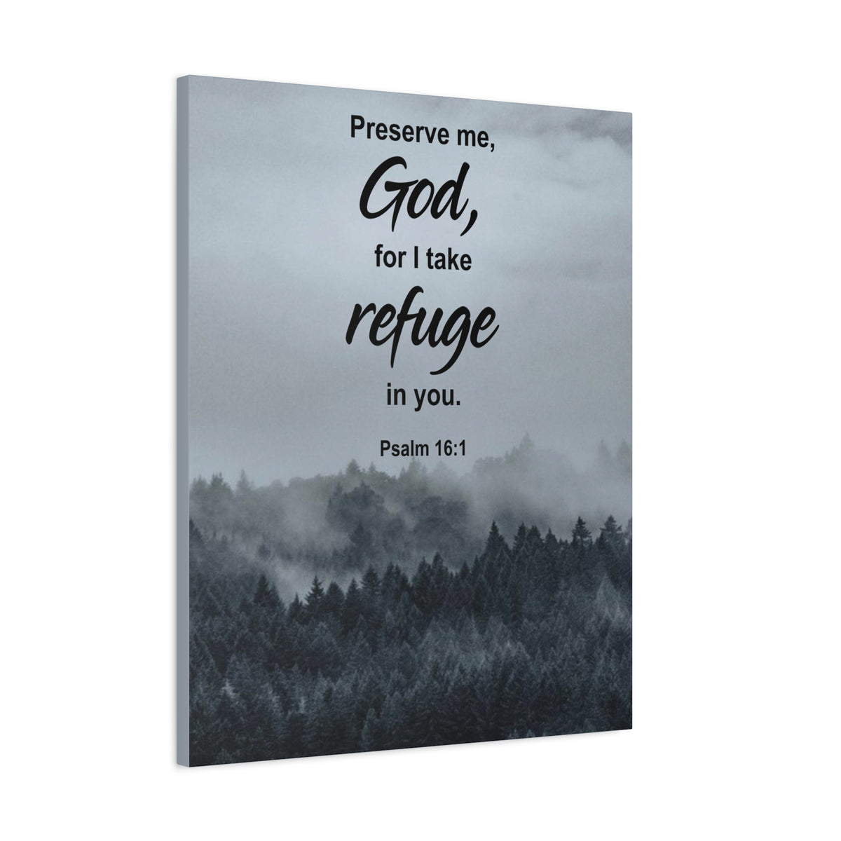 Scripture Canvas Preserve Me God Psalm 16:1 Christian Wall Art Bible Verse Print Ready to Hang-Express Your Love Gifts