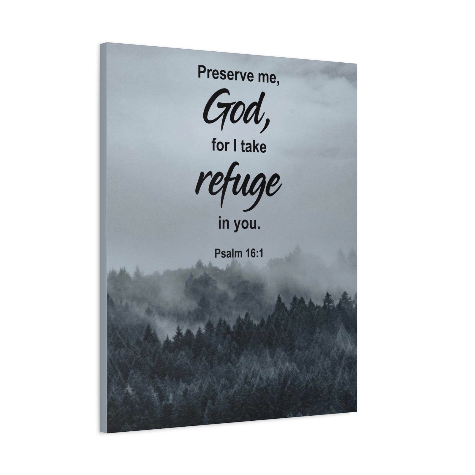 Scripture Canvas Preserve Me God Psalm 16:1 Christian Wall Art Bible Verse Print Ready to Hang-Express Your Love Gifts