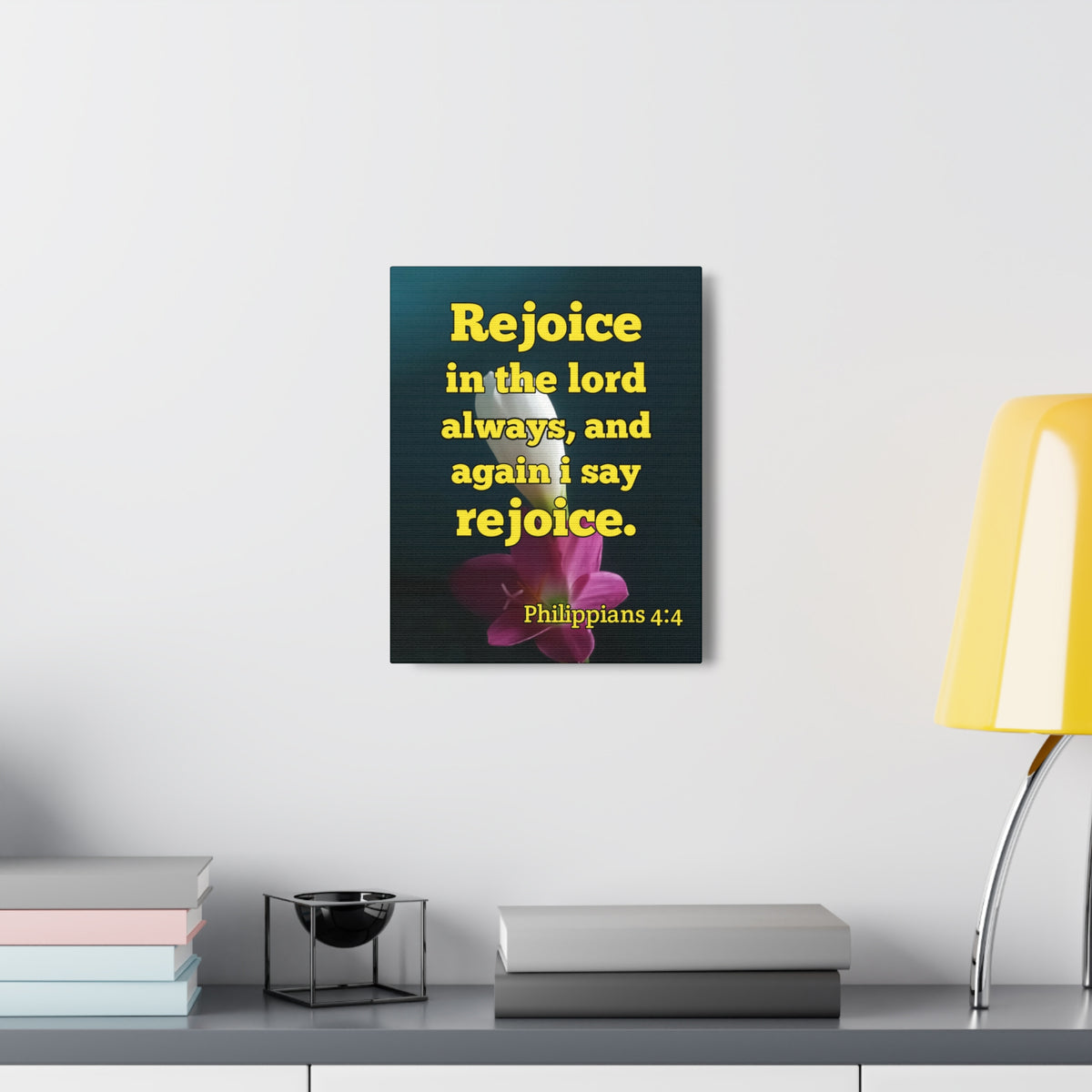 Scripture Canvas In The Lord Always Philippians 4:4 Christian Wall Art Bible Verse Print Ready to Hang-Express Your Love Gifts