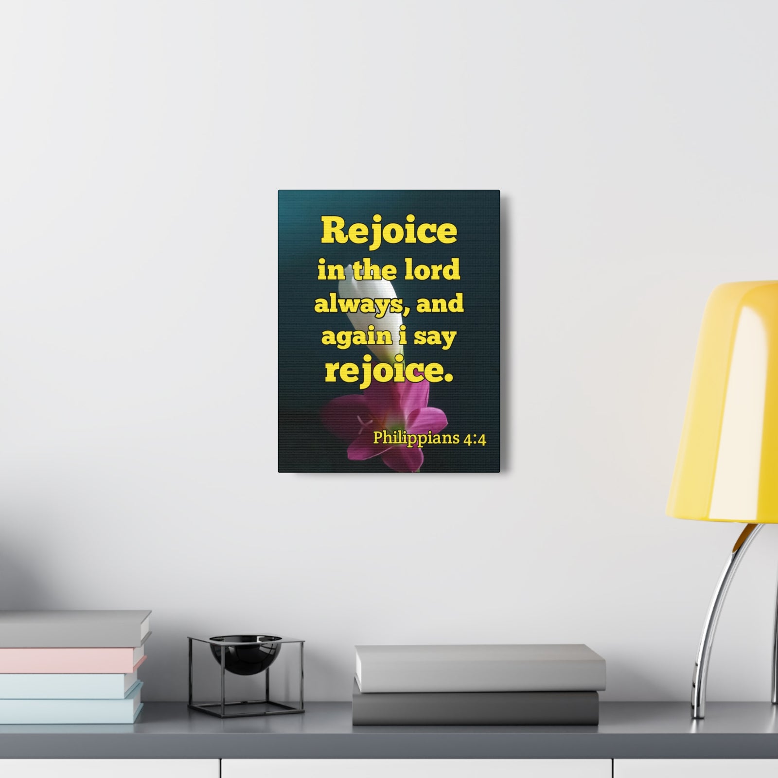 Scripture Canvas In The Lord Always Philippians 4:4 Christian Wall Art Bible Verse Print Ready to Hang-Express Your Love Gifts
