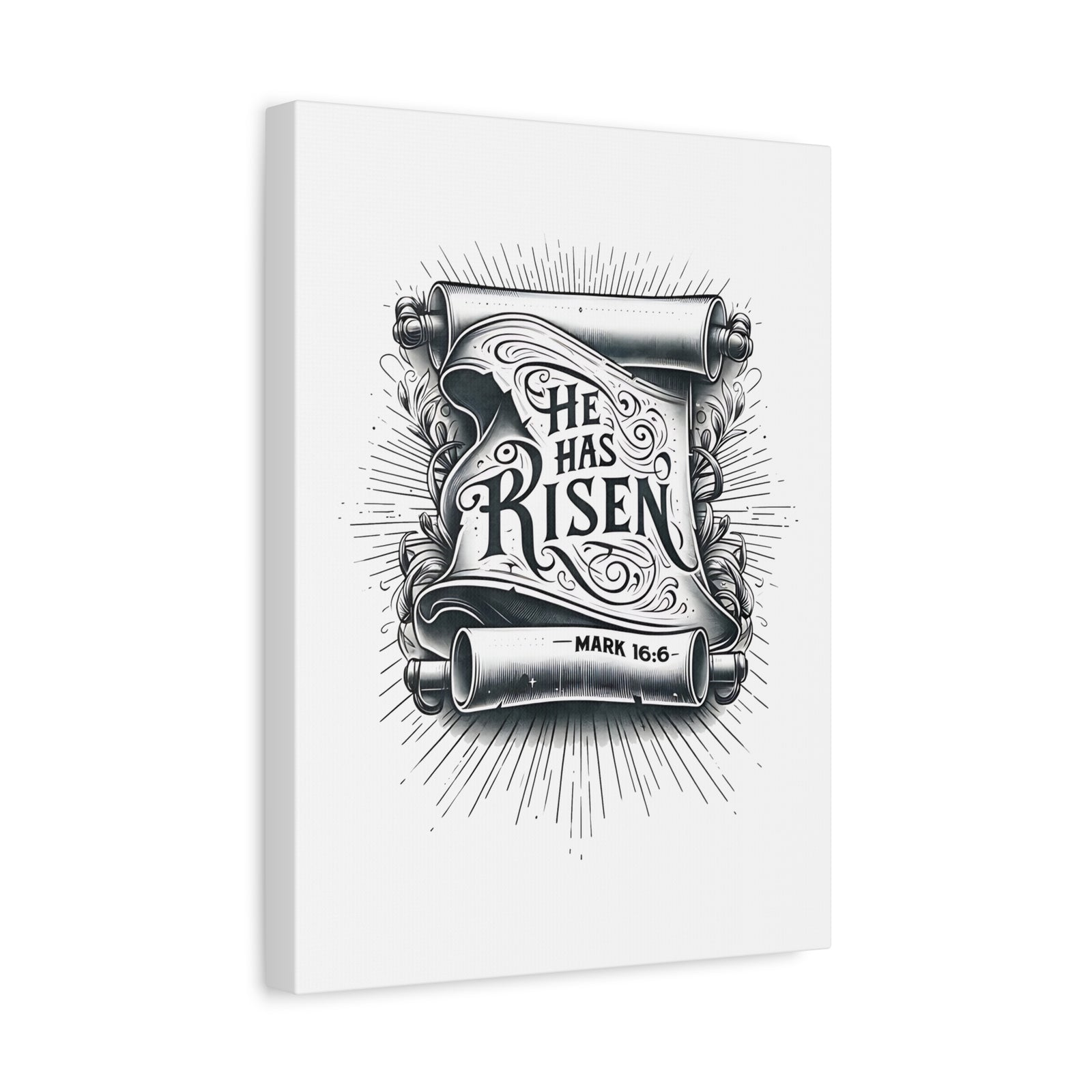 Scripture Walls Mark 16:6 He Has Risen Bible Verse Canvas Christian Wall Art Ready to Hang Unframed-Express Your Love Gifts