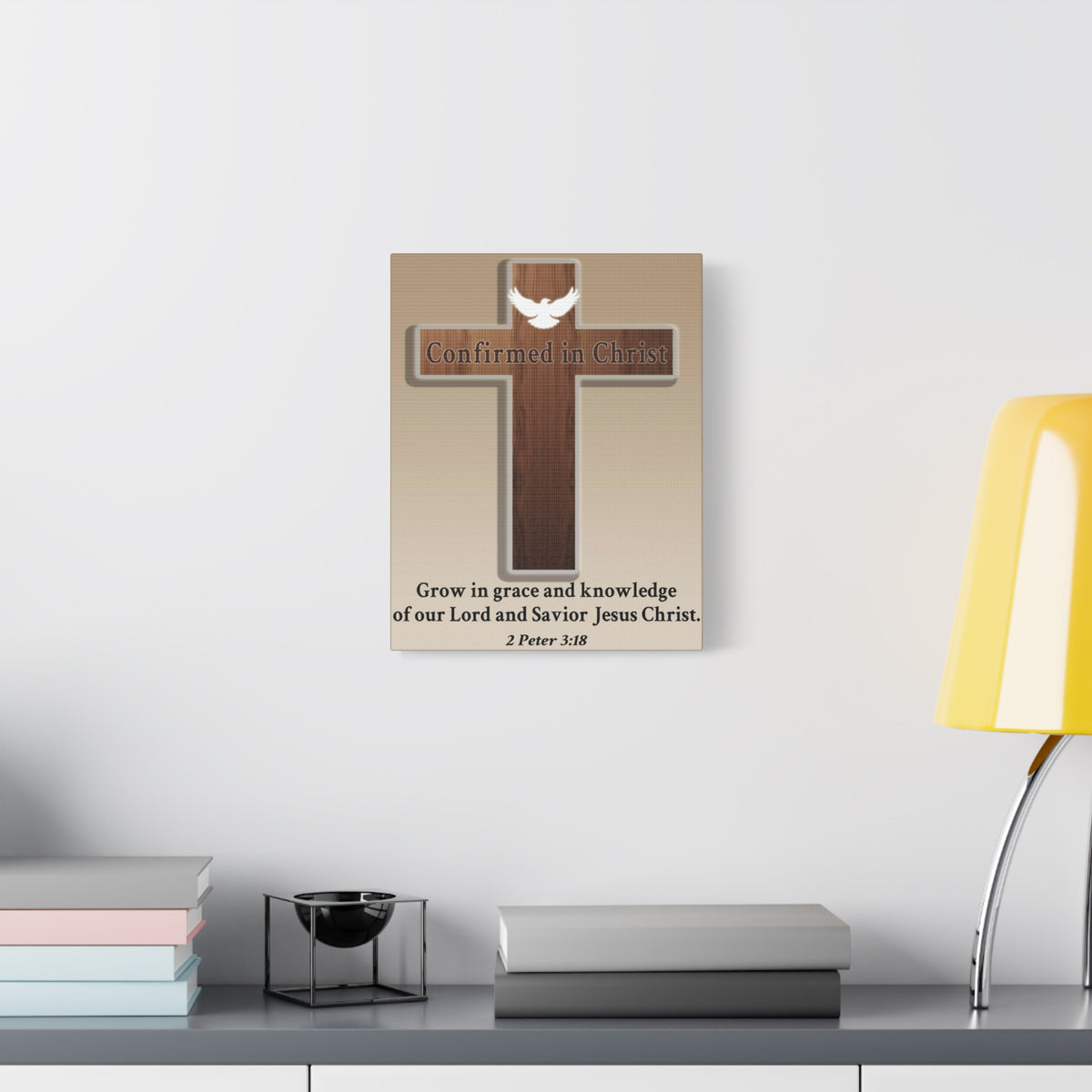 Scripture Walls 2 Peter 3:18 Confirmed in Christ Cross Bible Canvas Christian Wall Art Ready to Hang Unframed-Express Your Love Gifts