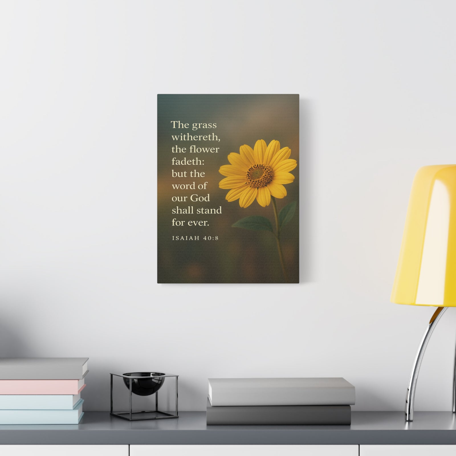 Bible Verse Canvas Isaiah 40:8 Christian Home Décor Wall Art Scripture Ready to Hang Faith Print-Express Your Love Gifts