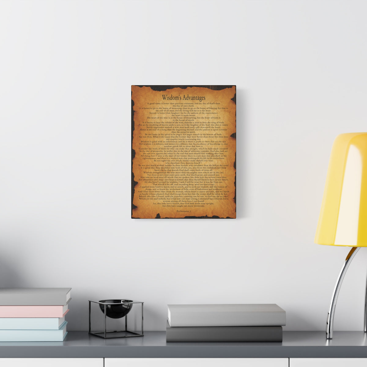 Scripture Walls Wisdom's Advantages Ecclesiastes 7 Gold Brown Bible Verse Canvas Christian Wall Art Ready to Hang-Express Your Love Gifts