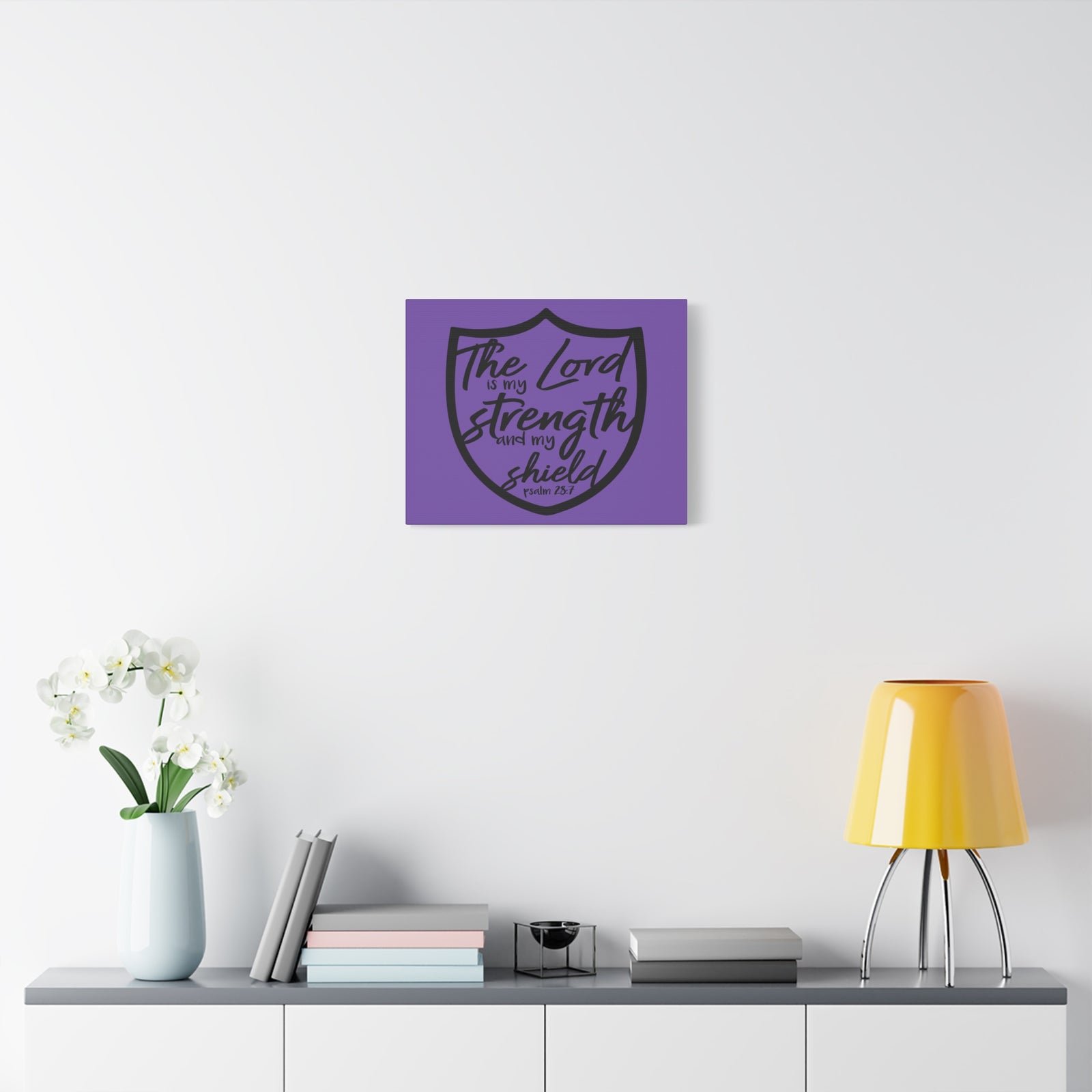 Scripture Canvas The Lord Is Psalm 28:7 Christian Wall Art Bible Verse Print Ready to Hang-Express Your Love Gifts