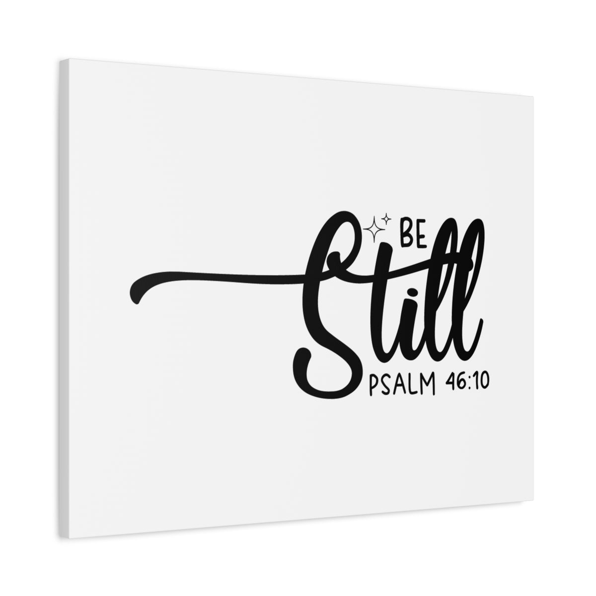 Scripture Canvas Be Still White Psalm 46:10 Christian Wall Art Bible Verse Print Ready to Hang-Express Your Love Gifts