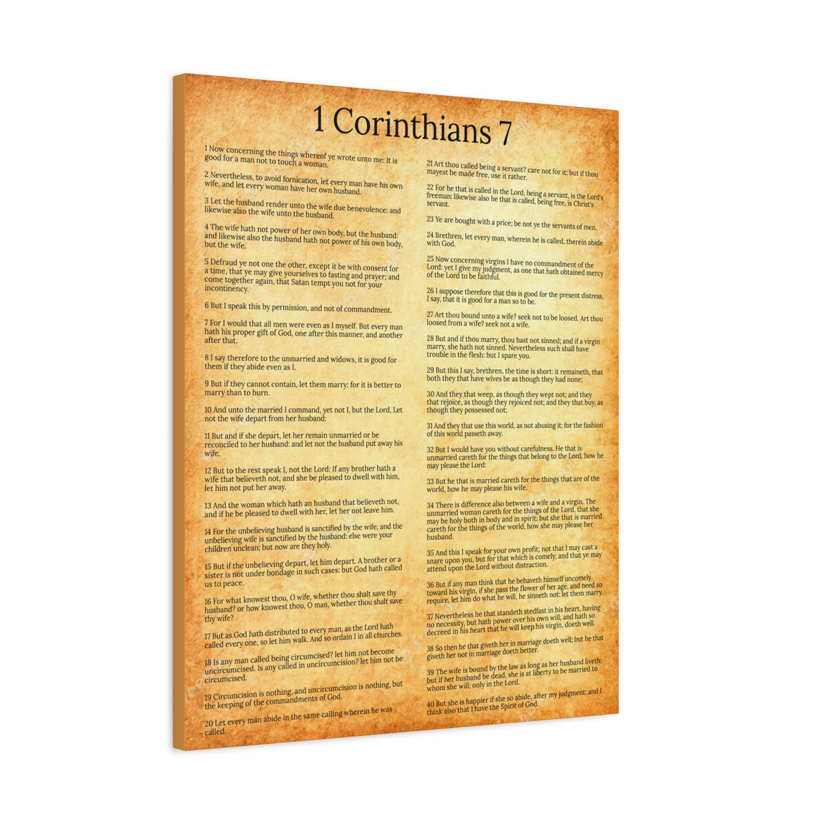 Scripture Walls 1 Corinthians 7 Marriage Chapter Gold Christian Wall Art Print Ready to Hang Unframed-Express Your Love Gifts