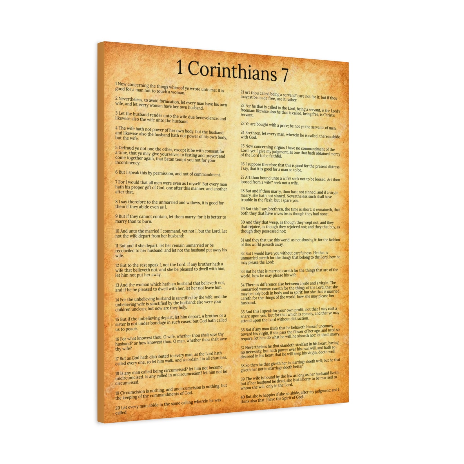 Scripture Walls 1 Corinthians 7 Marriage Chapter Gold Christian Wall Art Print Ready to Hang Unframed-Express Your Love Gifts
