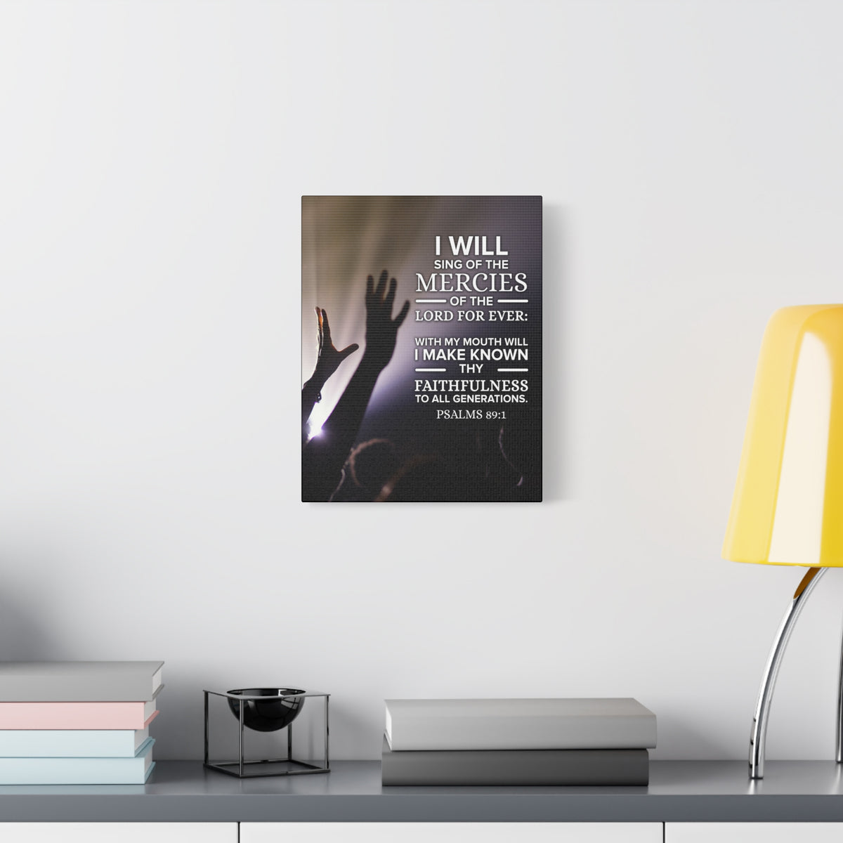 Scripture Canvas Mercies Psalm 89:1 Christian Wall Art Bible Verse Print Ready to Hang-Express Your Love Gifts