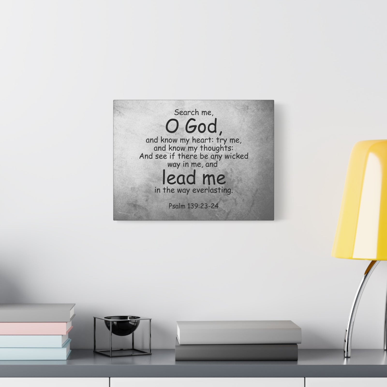 Scripture Canvas O' God Lead Me Psalm 139:23-24 Christian Wall Art Bible Verse Print Ready to Hang-Express Your Love Gifts