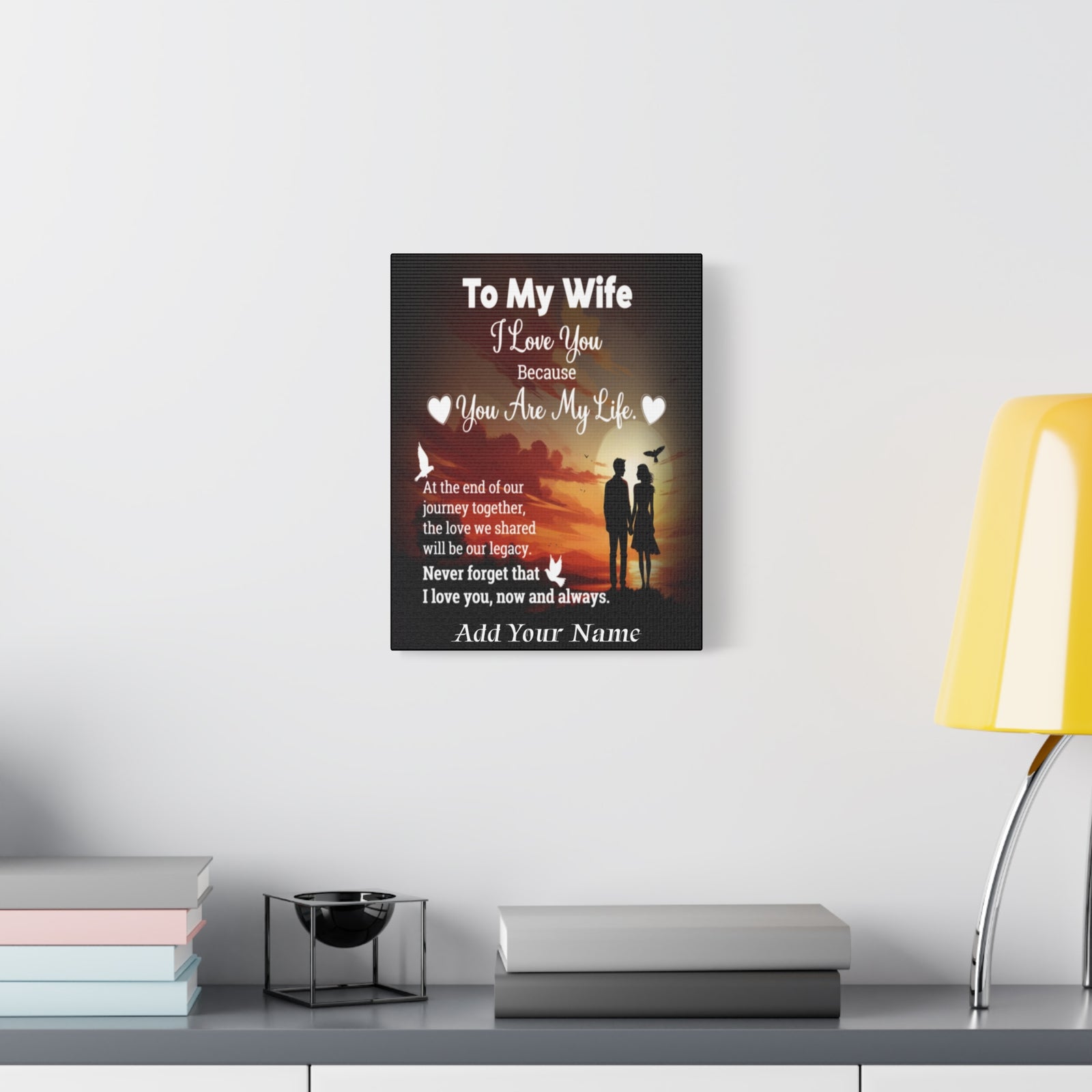 Personalized To My Wife Sunset Romance Canvas Wall Art - Heartfelt Gift of Love & Legacy-Express Your Love Gifts
