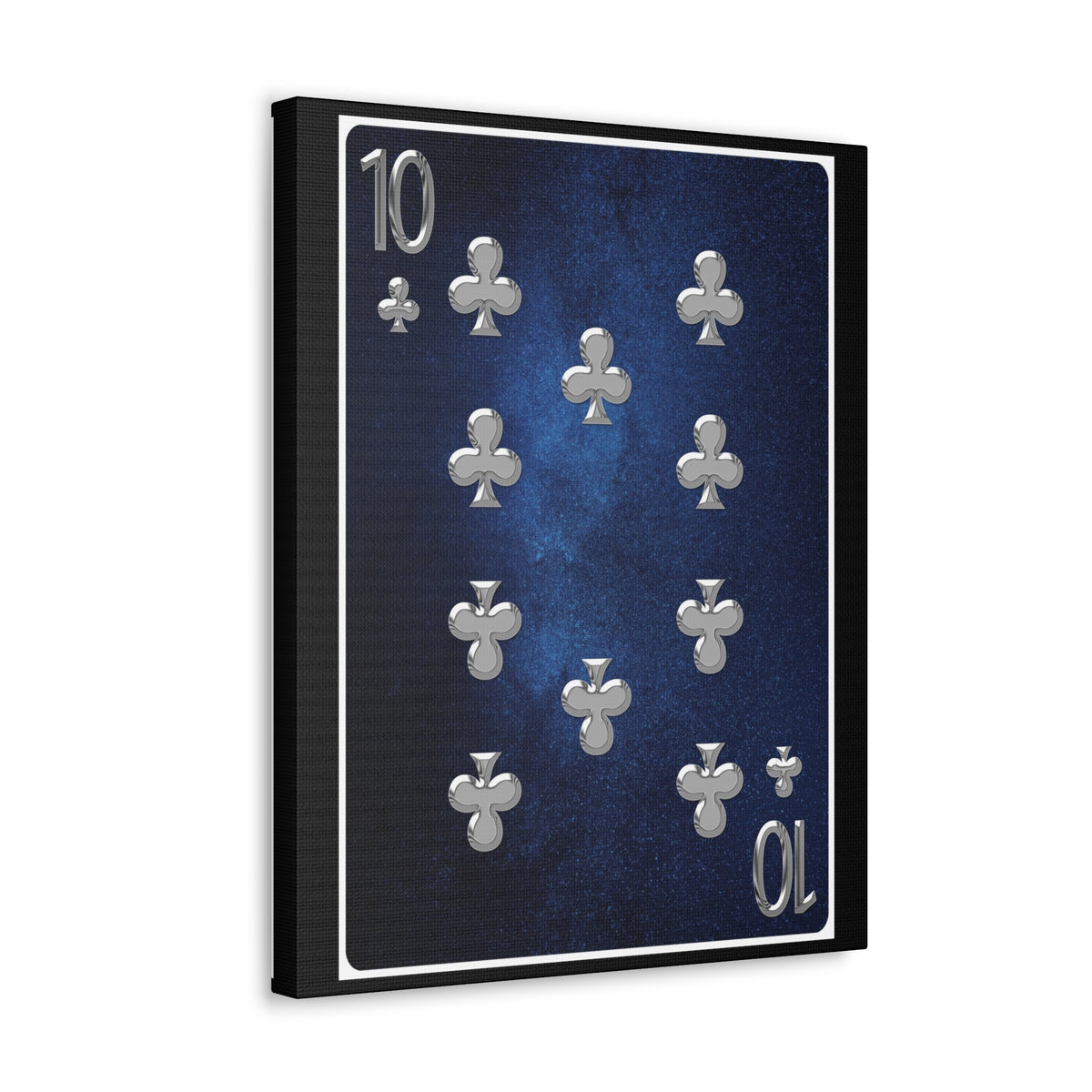 Ten Of Clubs Space Background Playing Card Canvas Wall Art for Home Decor Ready-to-Hang-Express Your Love Gifts