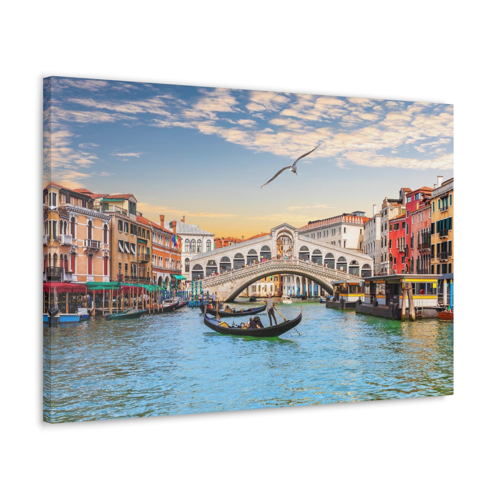 Venice Rialto Bridge Nature Wilderness Photography Canvas Wall Art for Home Decor Ready-to-Hang-Express Your Love Gifts