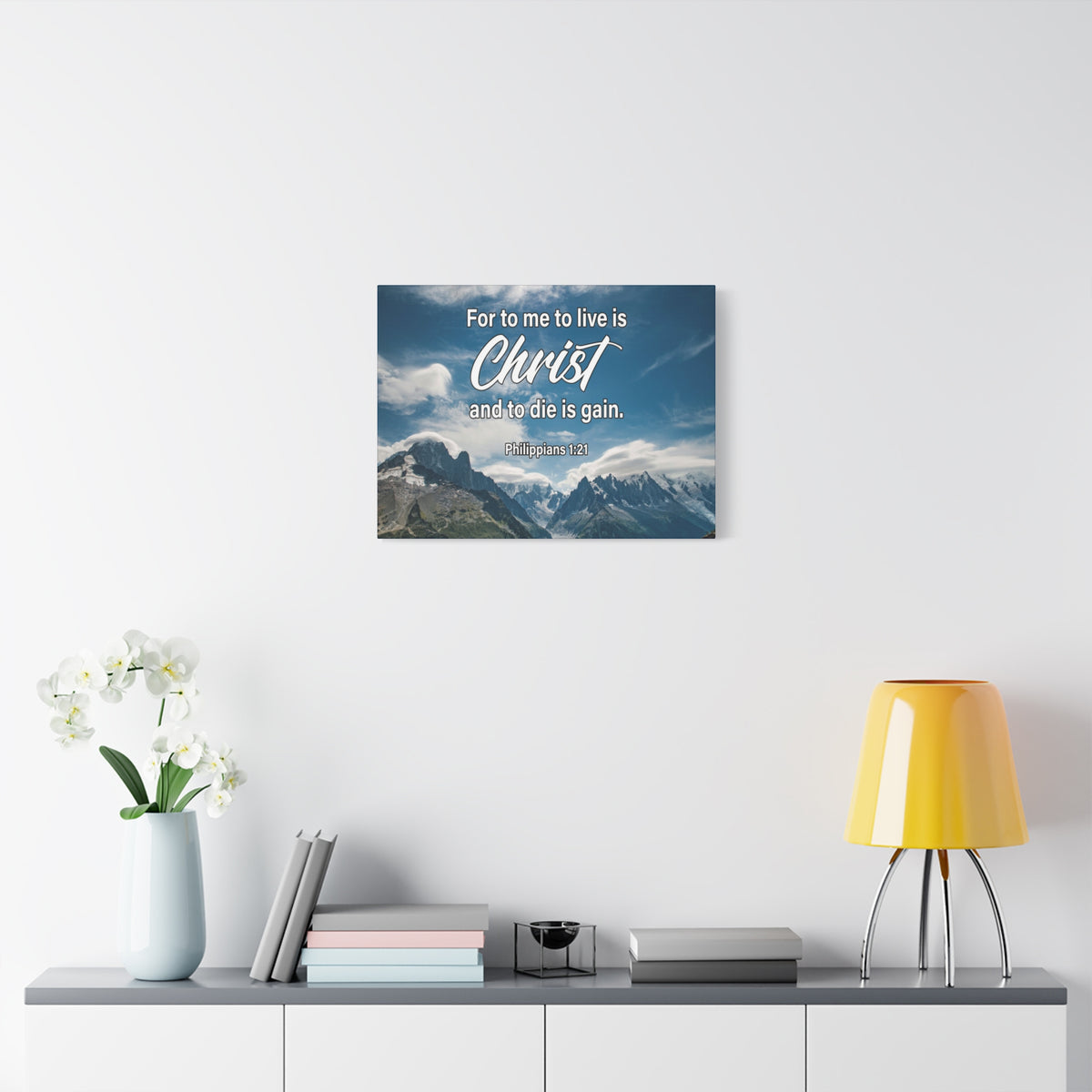 Bible Verse Canvas To Live is Christ Philippians 1:21 Wall Art Christian Home Decor-Express Your Love Gifts