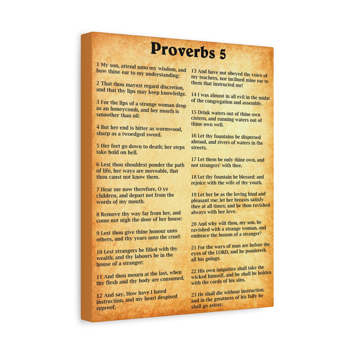 Scripture Walls Proverbs Chapter 5 Gold Bible Canvas Christian Wall Art Ready to Hang Unframed-Express Your Love Gifts