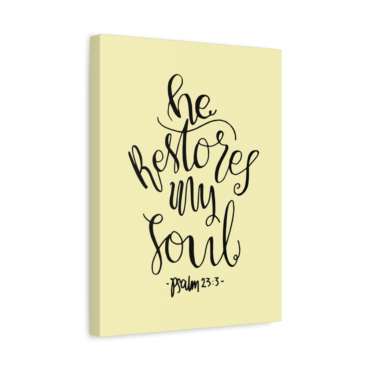 Scripture Walls He Restores My Soul Psalm 23:3 Bible Verse Canvas Christian Wall Art Ready To Hang-Express Your Love Gifts