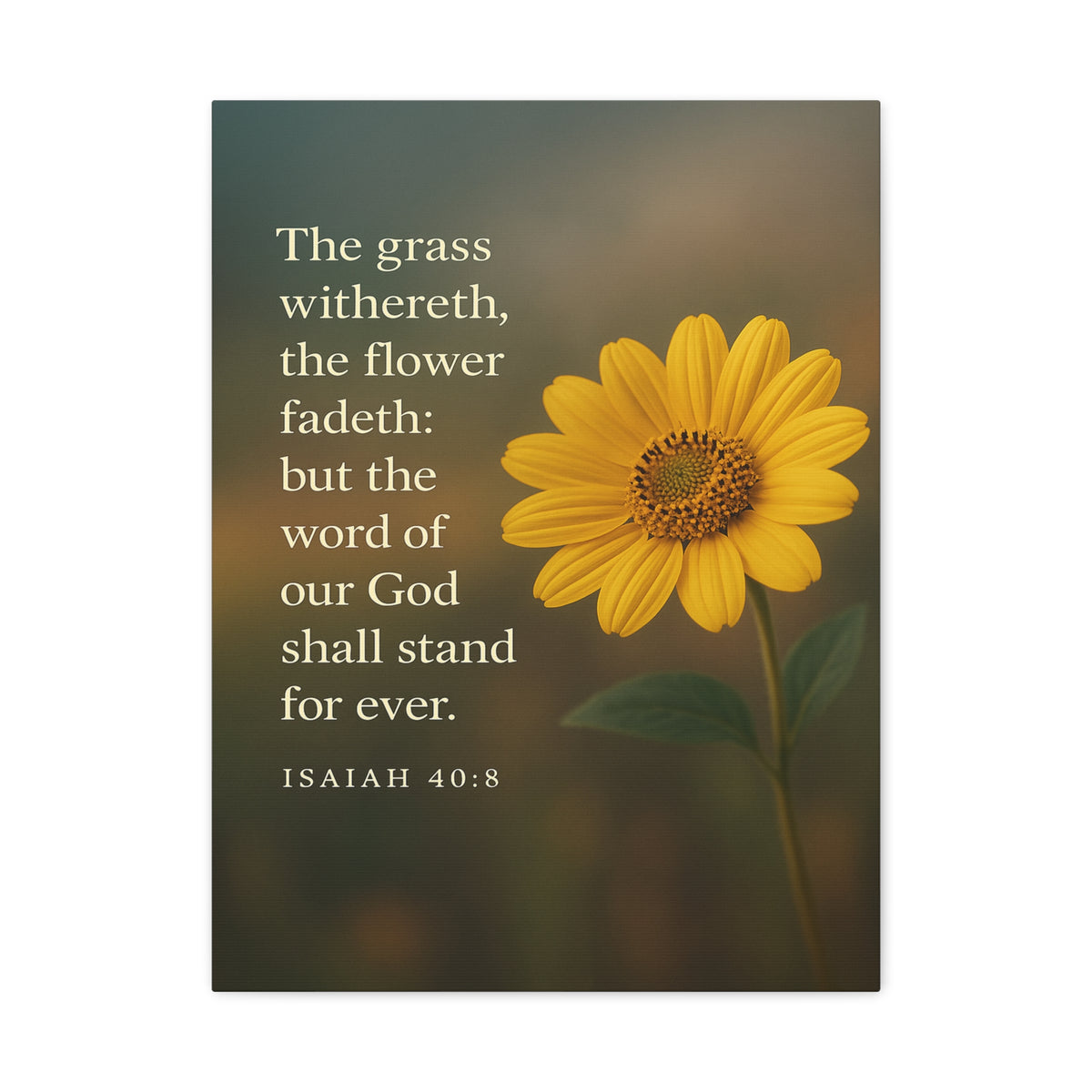 Bible Verse Canvas Isaiah 40:8 Christian Home Décor Wall Art Scripture Ready to Hang Faith Print-Express Your Love Gifts