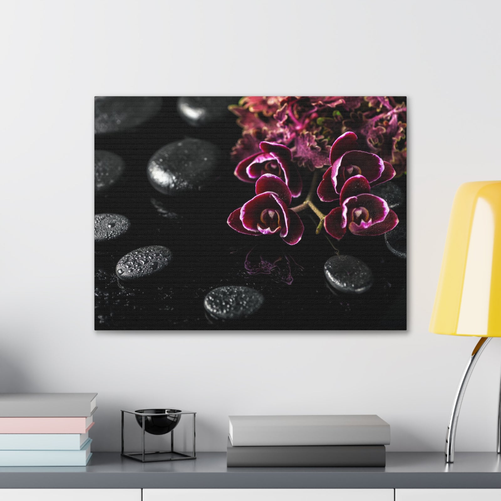Dark Cherry Orchid Forest Floral Nature Photography Canvas Wall Art for Home Decor Ready-to-Hang-Express Your Love Gifts