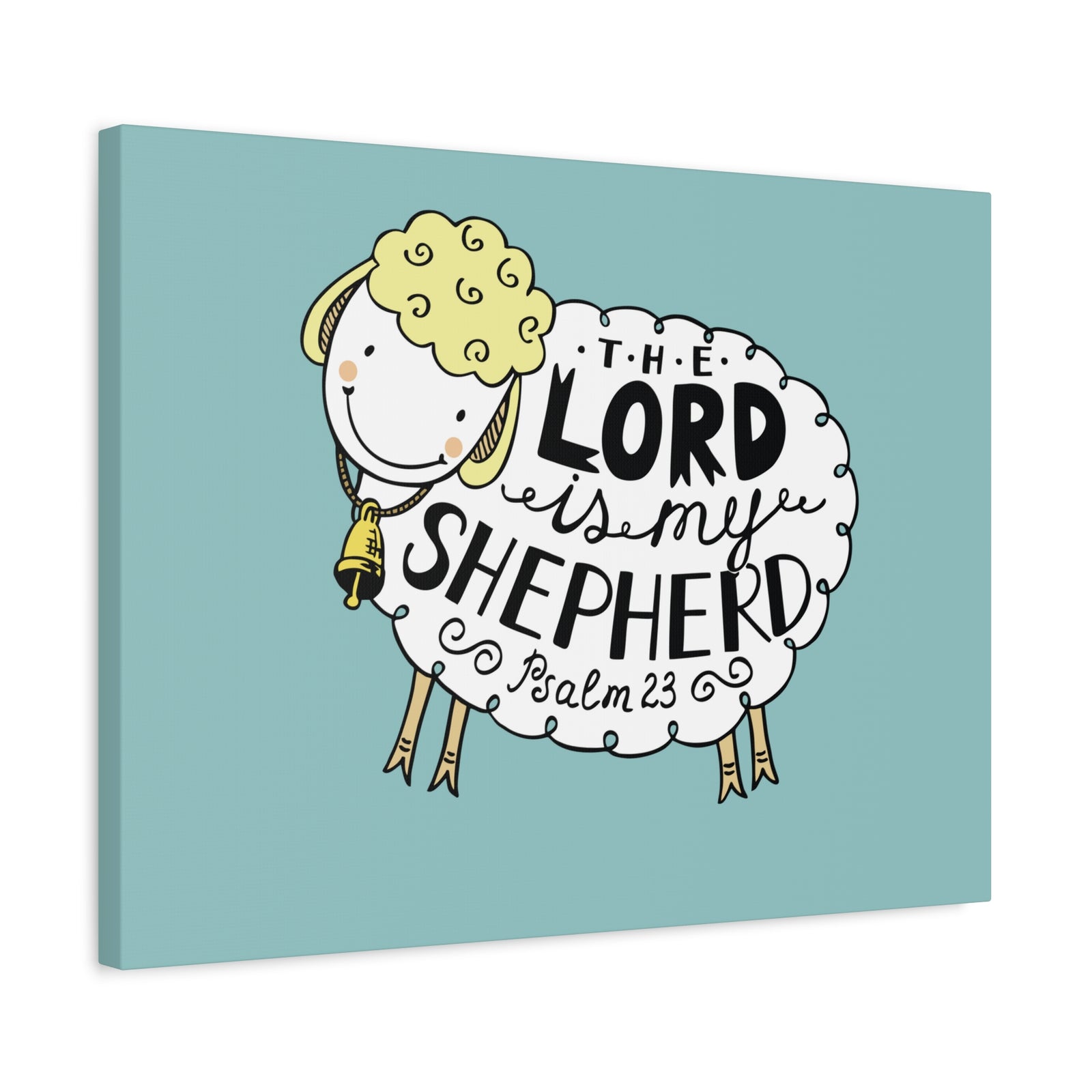 Scripture Canvas My Shepherd Sheep Psalm 23 Christian Wall Art Bible Verse Print Ready to Hang-Express Your Love Gifts