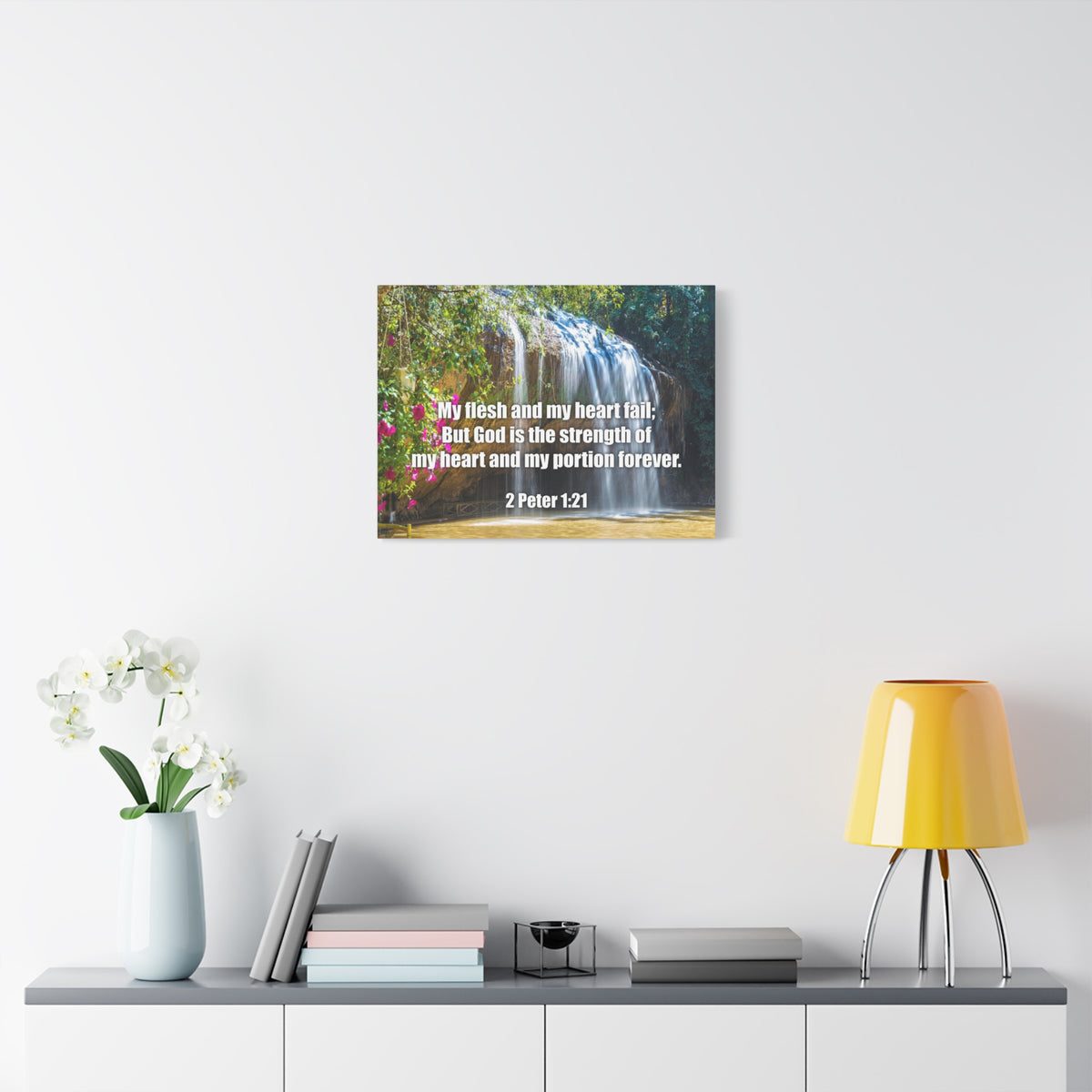 Scripture Canvas My Flesh and My Heart Psalm 73:26 Christian Wall Art Bible Verse Print Ready to Hang-Express Your Love Gifts