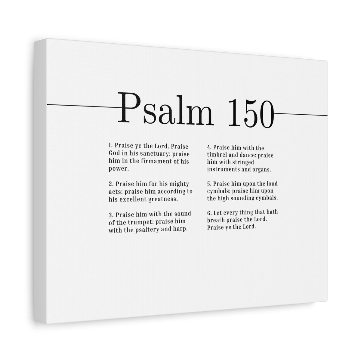 Scripture Canvas Praise Ye The Lord Psalm 150 Christian Wall Art Bible Verse Print Ready to Hang-Express Your Love Gifts