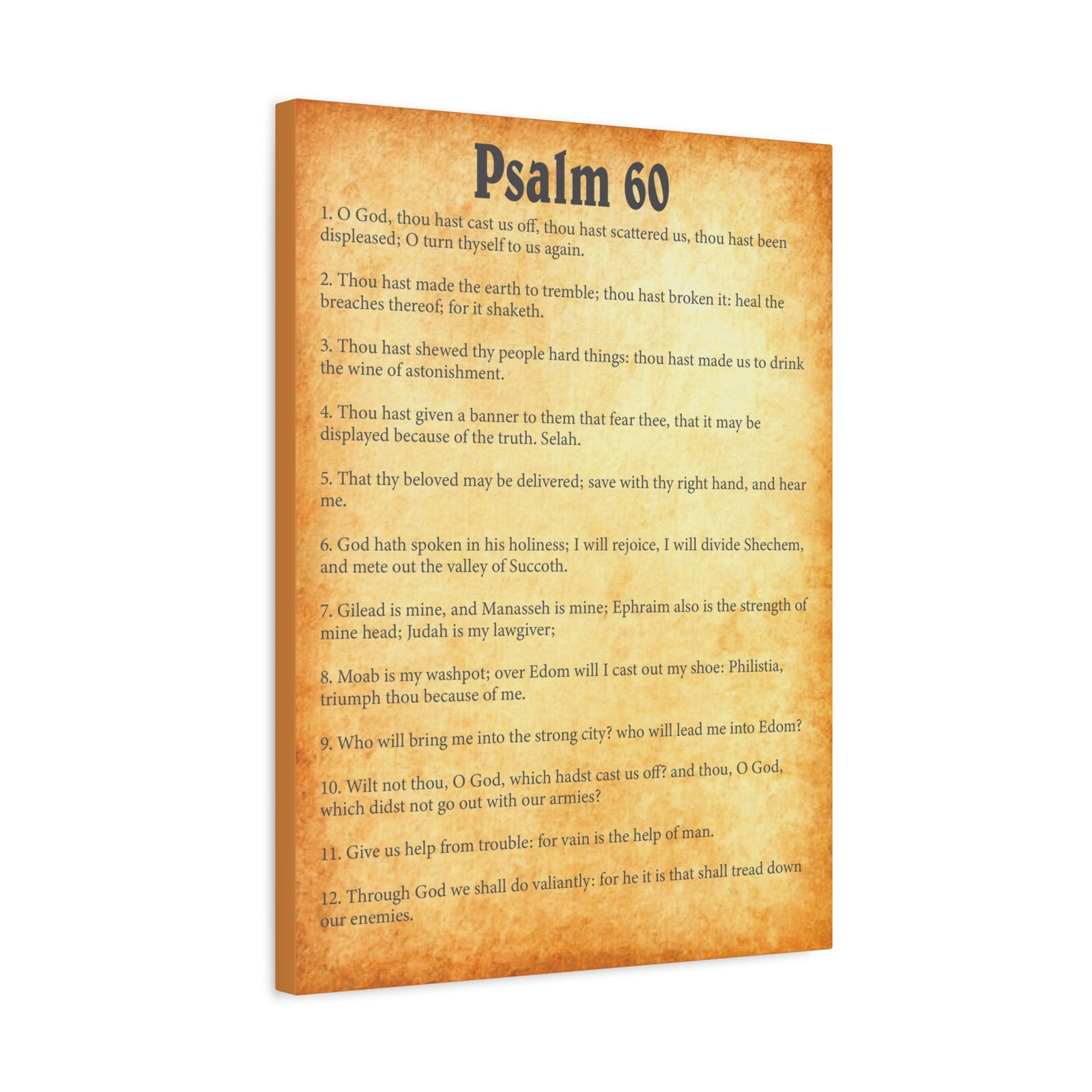 Scripture Walls Psalm 60:12 Gold Bible Chapter Canvas Christian Wall Art Ready to Hang-Express Your Love Gifts