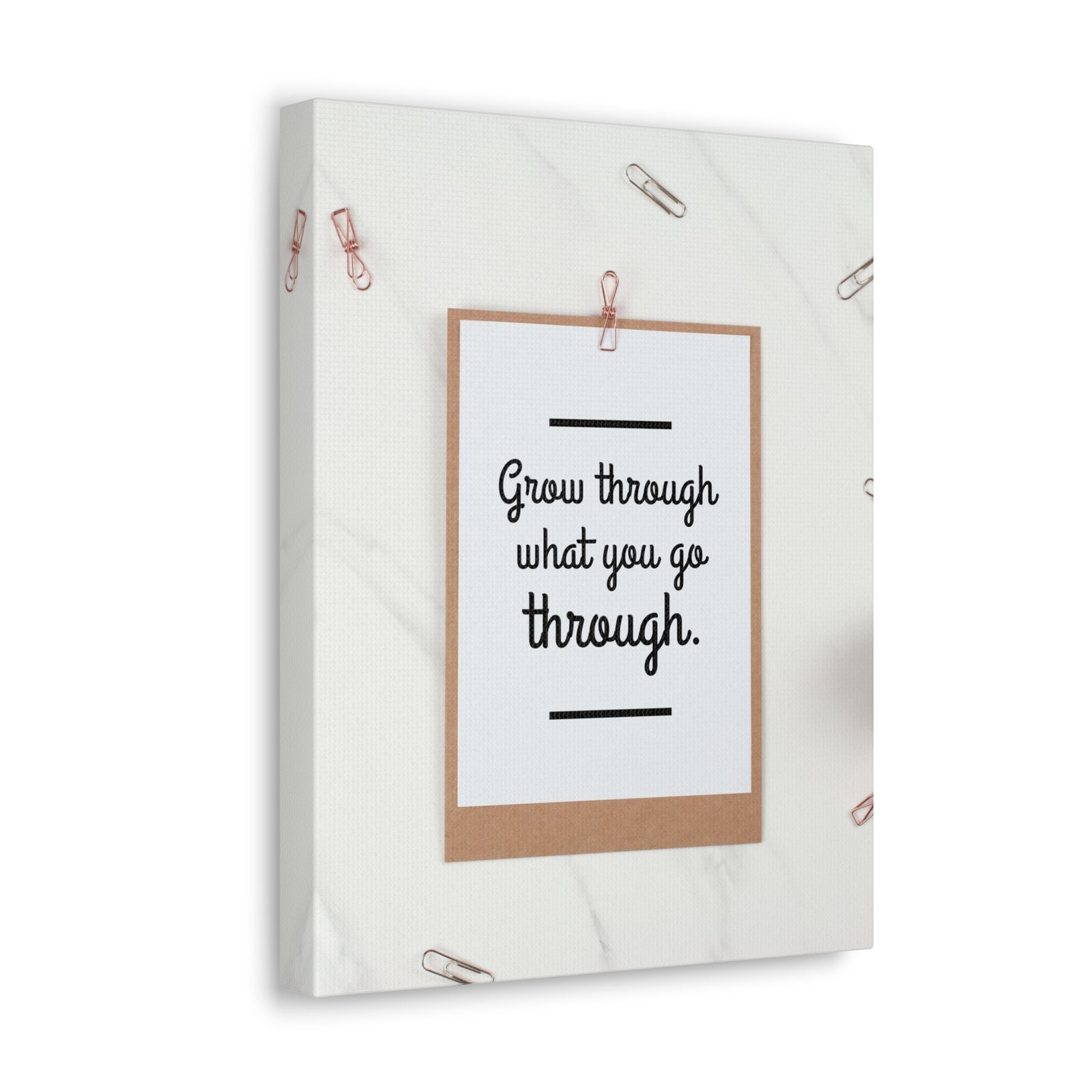 Inspirational Quote Canvas Grow Through What You Go Through Motivational Print Ready to Hang Artwork-Express Your Love Gifts