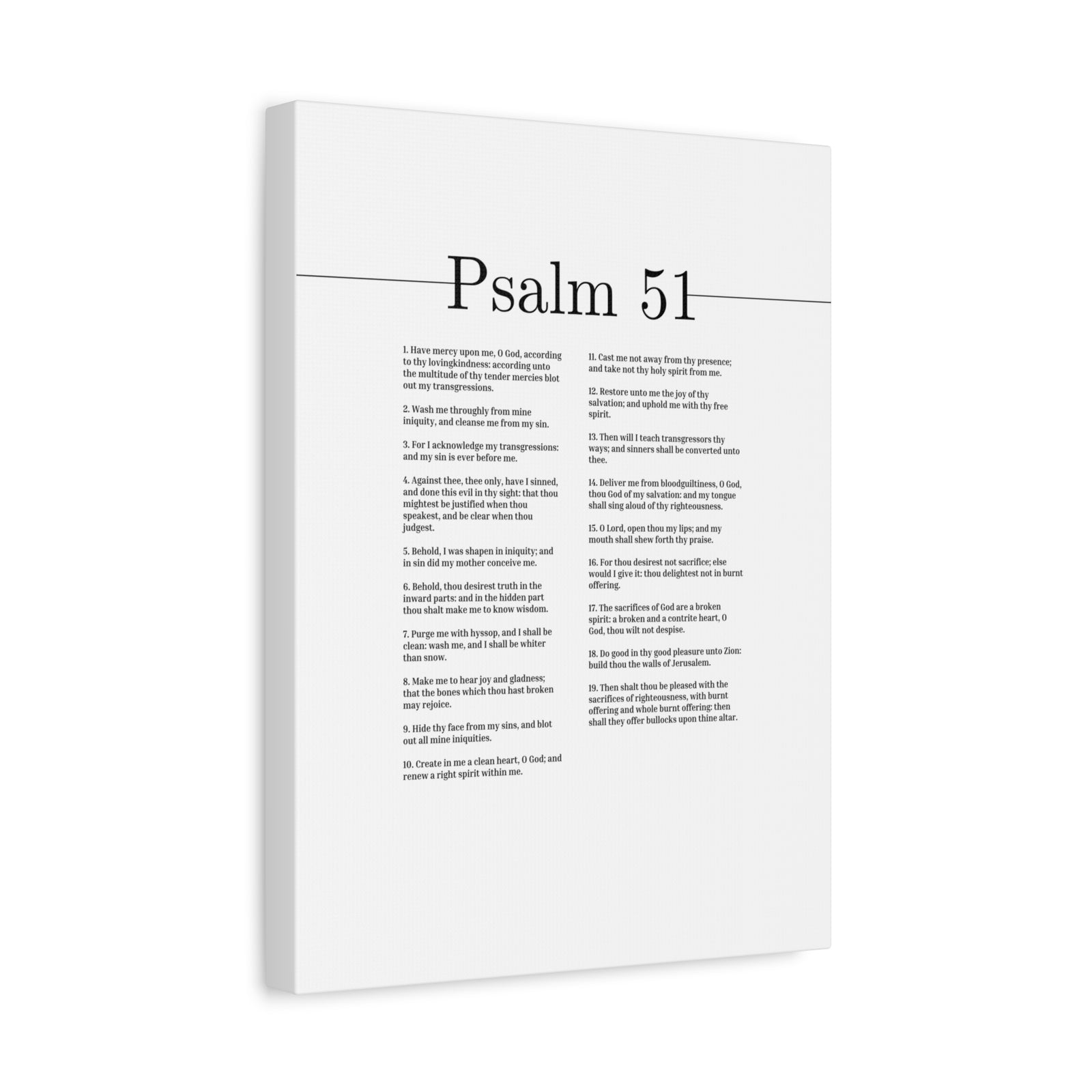 Scripture Canvas God Of My Salvation Psalm 51 Christian Wall Art Bible Verse Print Ready to Hang-Express Your Love Gifts