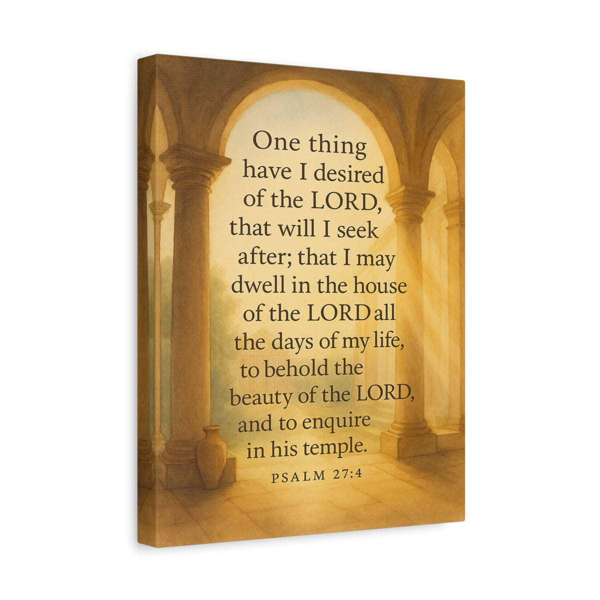 Bible Verse Canvas Psalm 27:4 Christian Home Décor Wall Art Scripture Ready to Hang Faith Print-Express Your Love Gifts