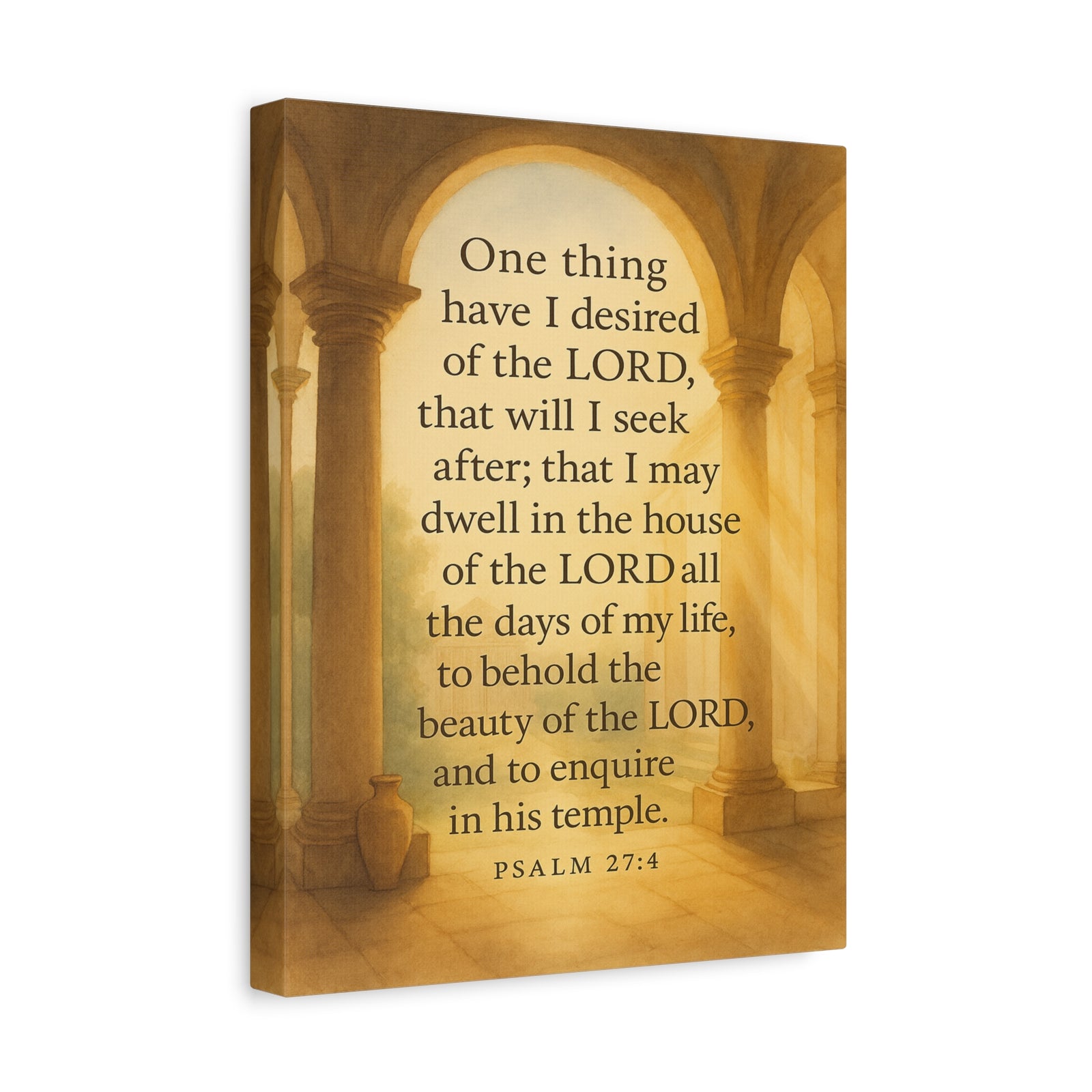 Bible Verse Canvas Psalm 27:4 Christian Home Décor Wall Art Scripture Ready to Hang Faith Print-Express Your Love Gifts