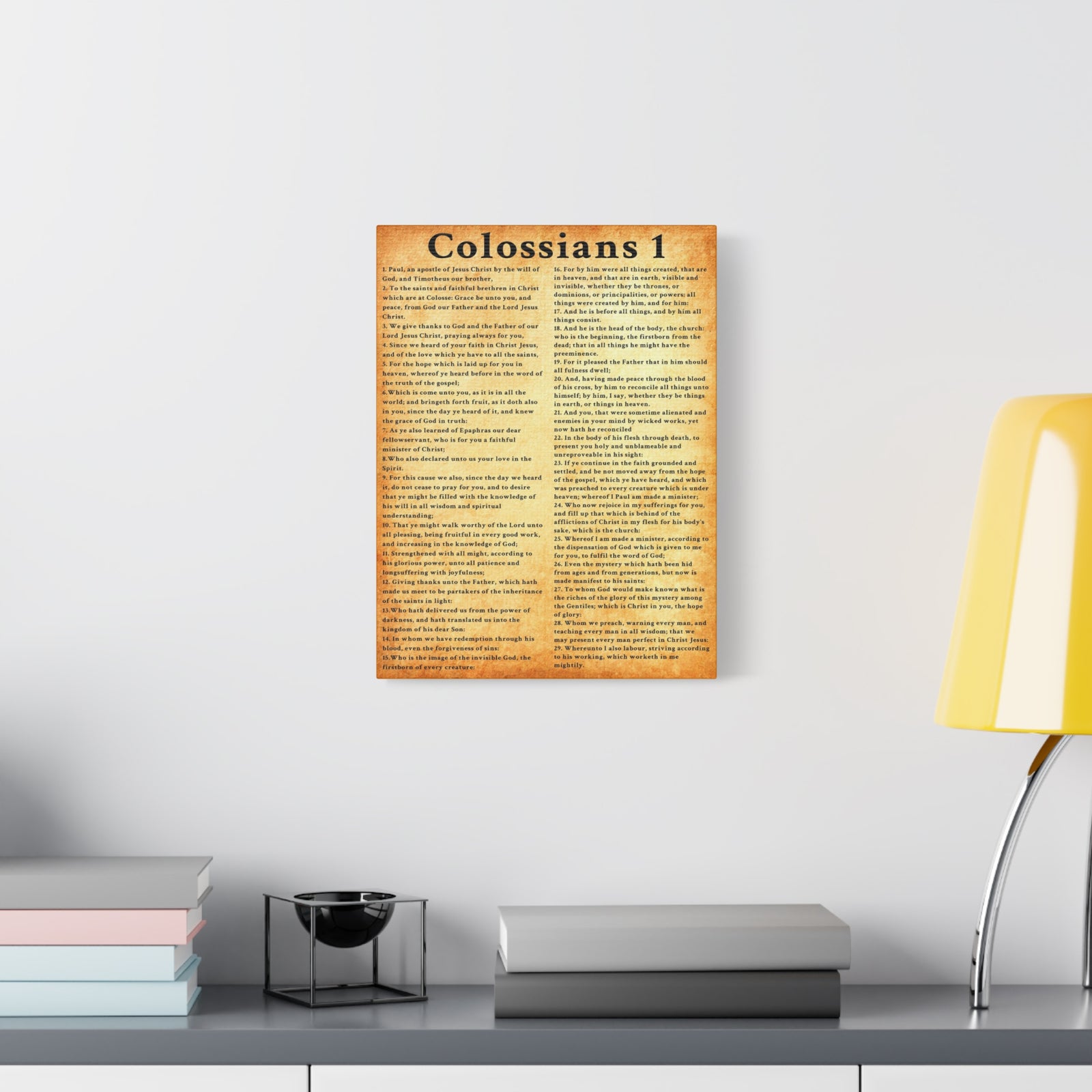 Scripture Walls Colossians 1 Gold Bible Verse Canvas Christian Wall Art Ready to Hang Unframed-Express Your Love Gifts