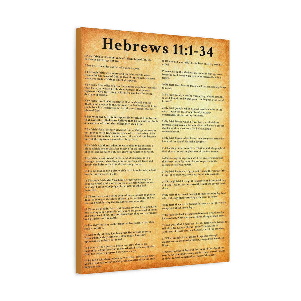 Scripture Walls Hebrews 11:1-34 Bible Verse Canvas Christian Wall Art Ready to Hang Unframed-Express Your Love Gifts