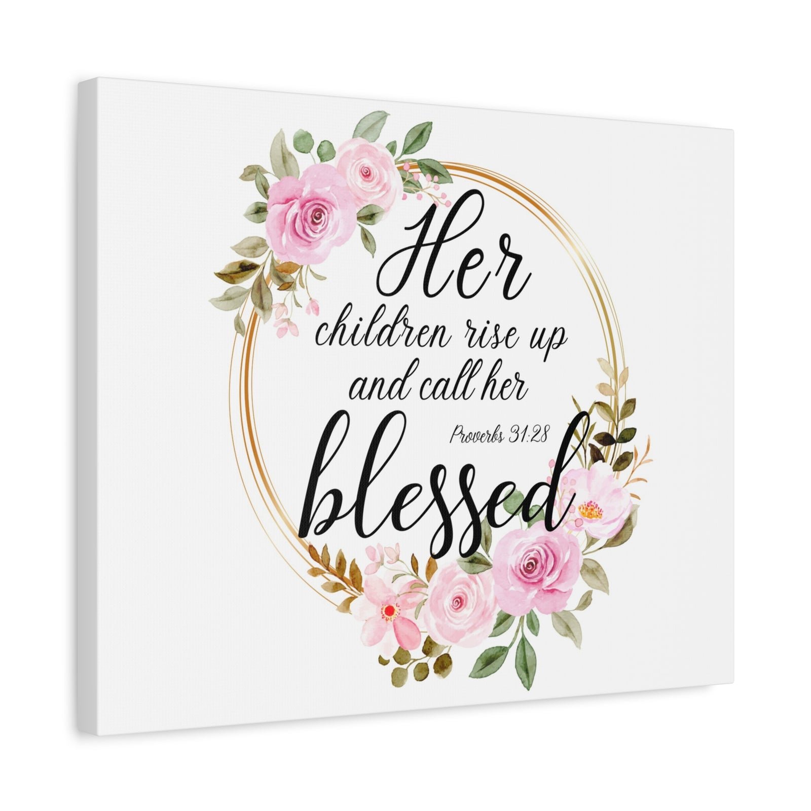 Scripture Walls Proverbs 31:28 She is Blessed Bible Verse Canvas Christian Wall Art Ready to Hang Unframed-Express Your Love Gifts
