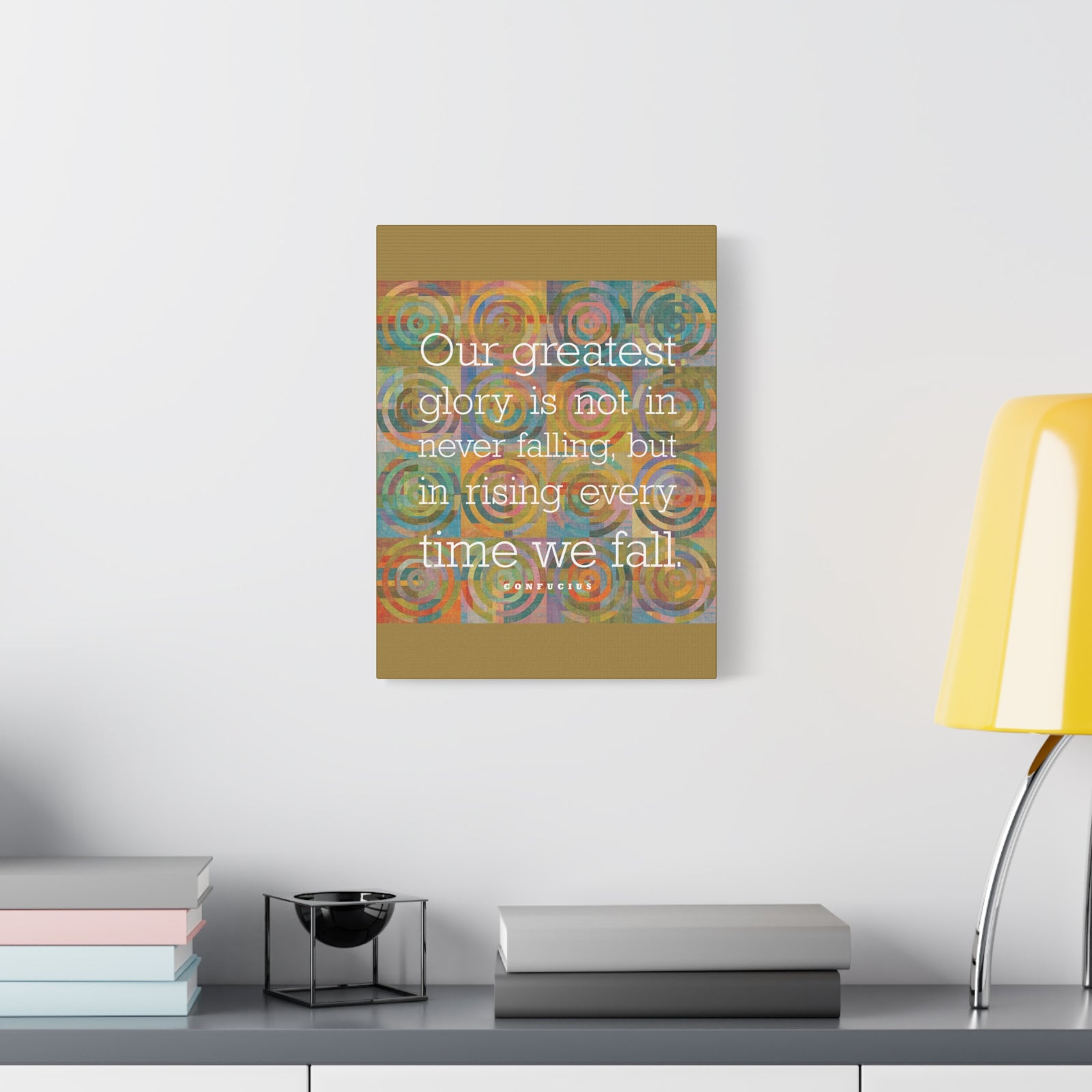 Inspirational Wall Art Rising Every Time We Fall Motivation Wall Decor for Home Office Gym Inspiring Success Quote Print Ready to Hang-Express Your Love Gifts