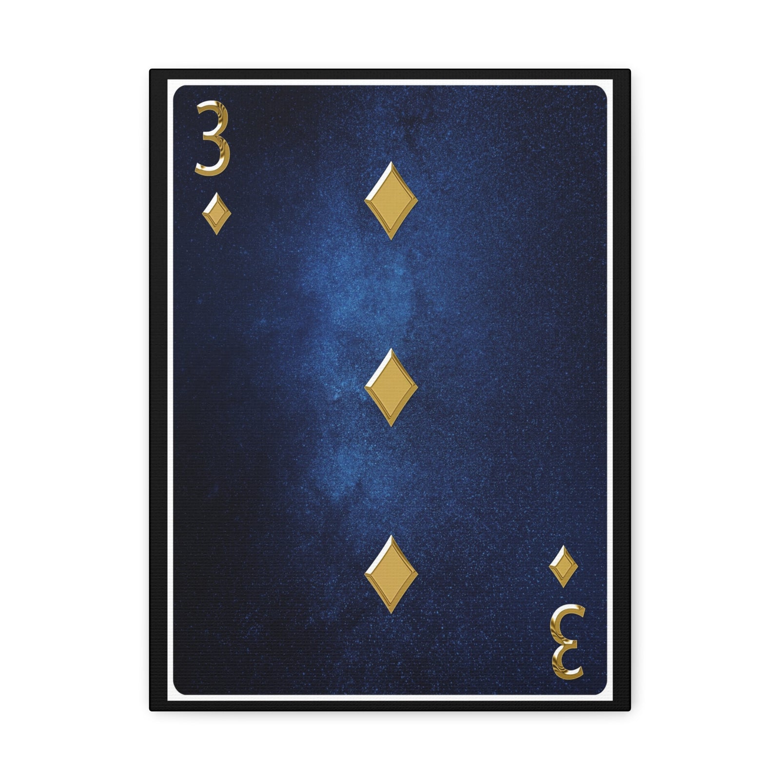 Three Of Diamonds Space Background Playing Card Canvas Wall Art for Home Decor Ready-to-Hang-Express Your Love Gifts