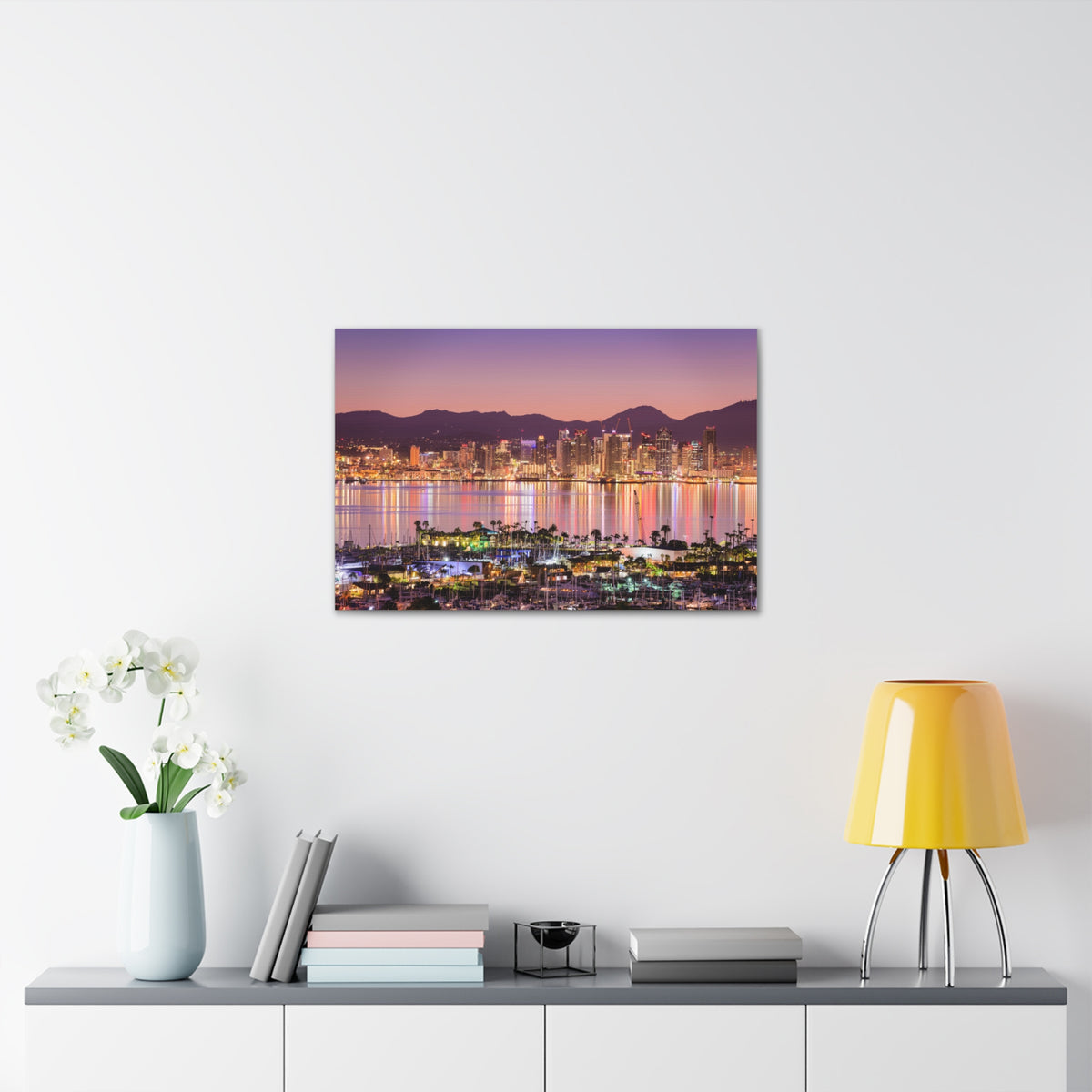 San Diego Night Skyline Canvas Artwork High-Quality Breathtaking Stunning Cityscape for Home Decor Ready to Hang-Express Your Love Gifts