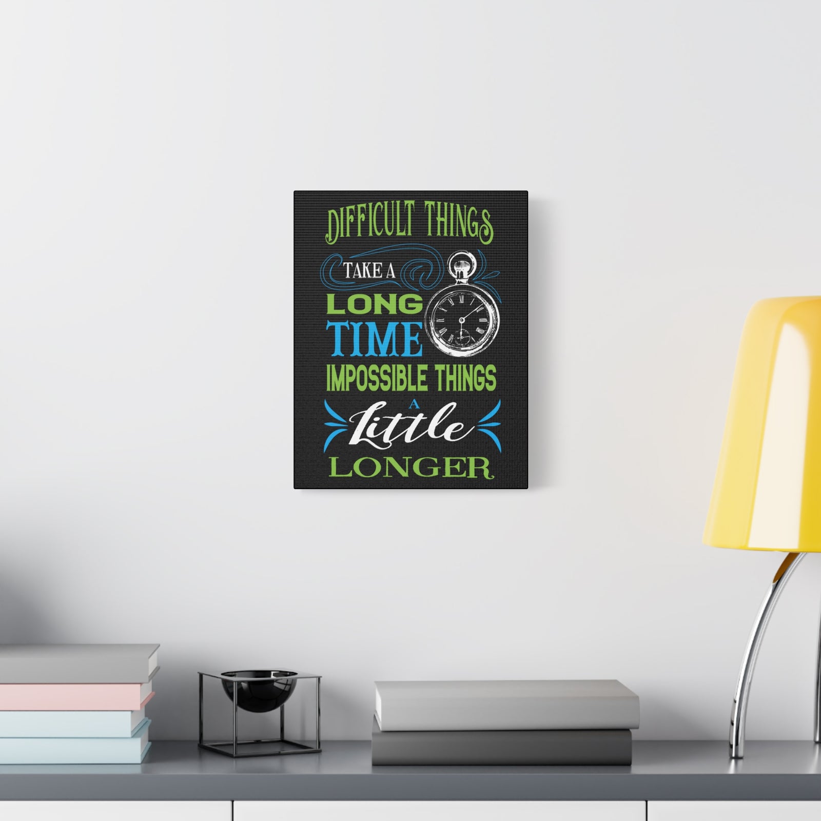 Inspirational Quote Canvas Long Time Wall Art Motivational Motto Inspiring Prints Artwork Decor Ready to Hang-Express Your Love Gifts