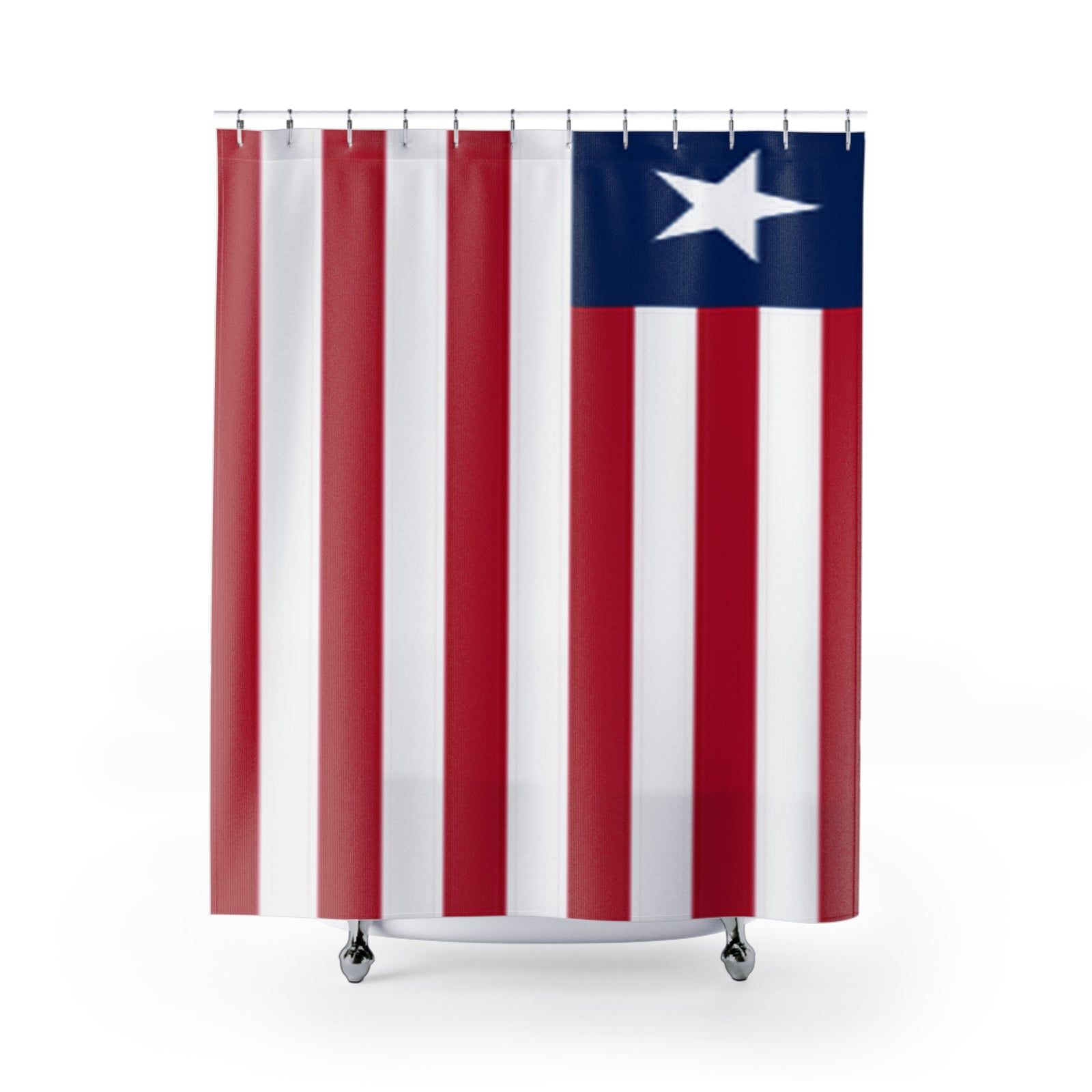 Liberia Flag Shower Curtain 71" x 74"-Express Your Love Gifts