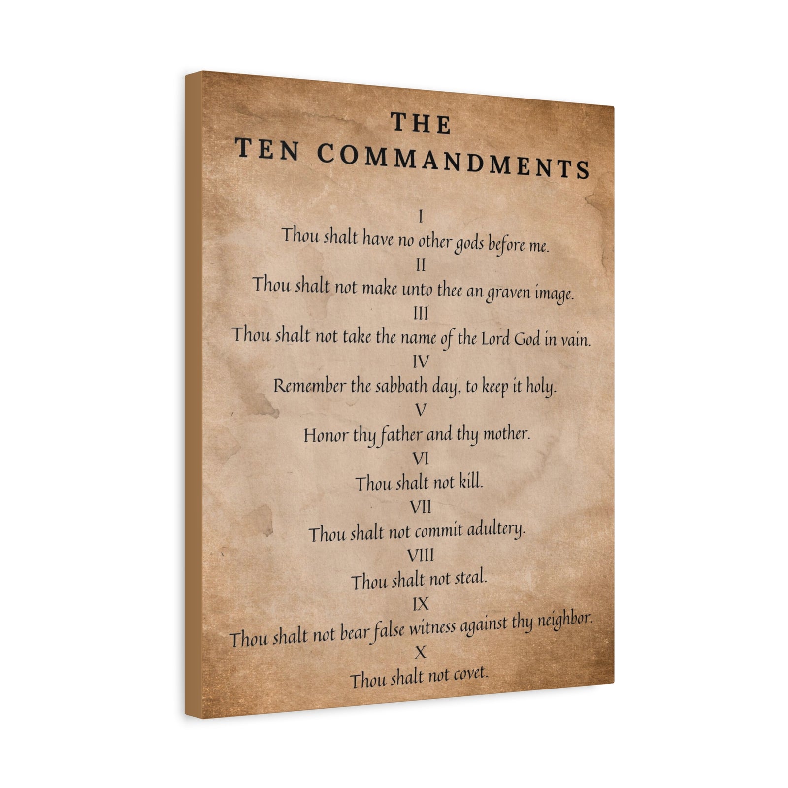 Scripture Canvas 10 Commandments Christian Wall Art Bible Verse Print Ready to Hang-Express Your Love Gifts