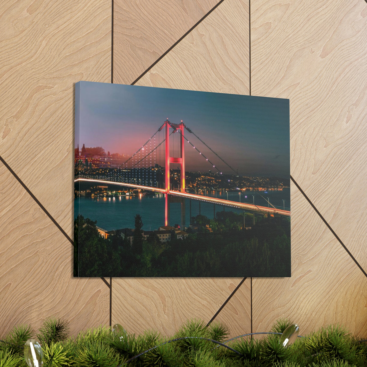 Istanbul Night Skyline Canvas Artwork High-Quality Breathtaking Stunning Cityscape for Home Decor Ready to Hang-Express Your Love Gifts