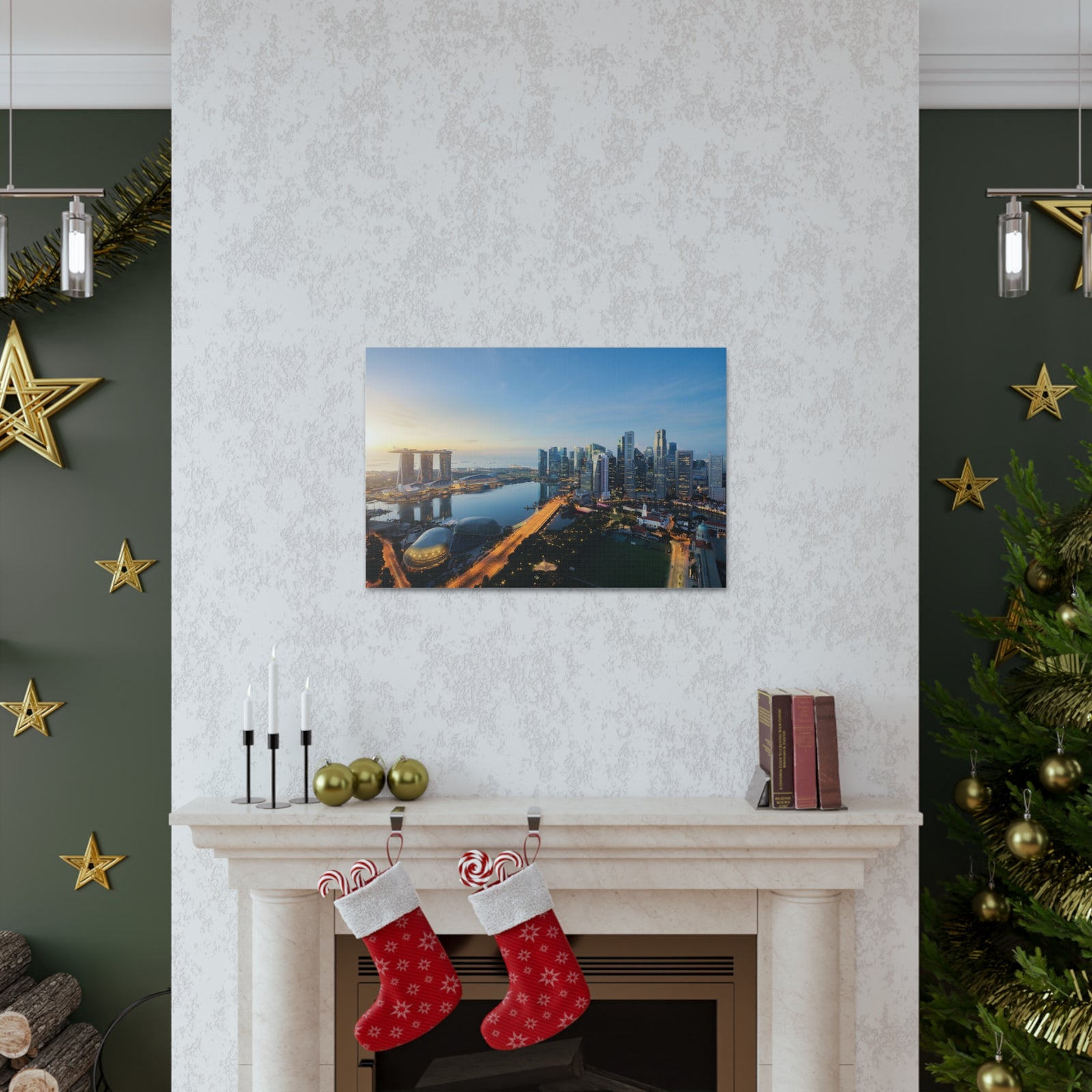 Singapore Daylight Skyline Canvas Artwork High-Quality Breathtaking Stunning Cityscape for Home Decor Ready to Hang-Express Your Love Gifts