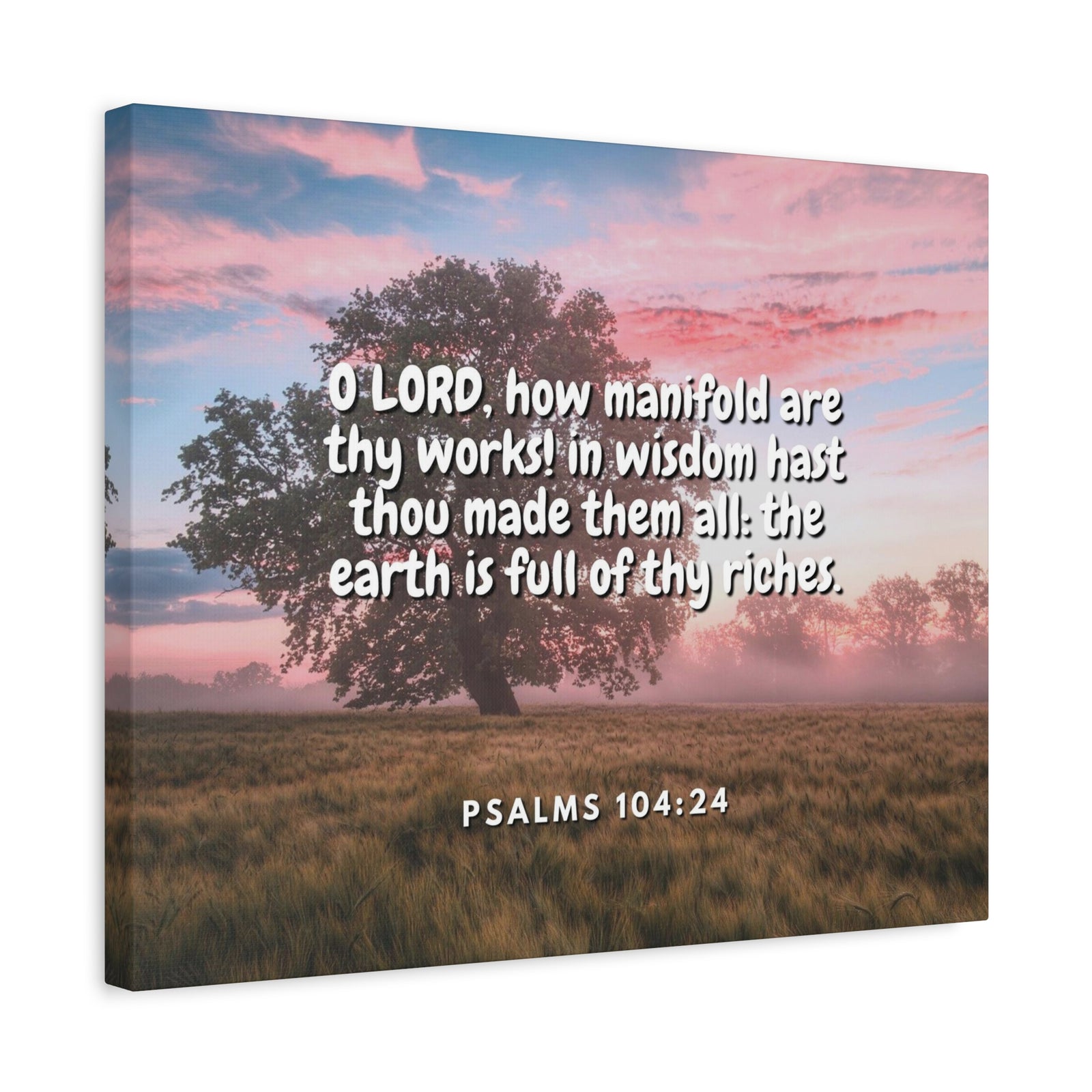 Scripture Canvas In Wisdom Psalms 104:24 Christian Wall Art Bible Verse Print Ready to Hang-Express Your Love Gifts