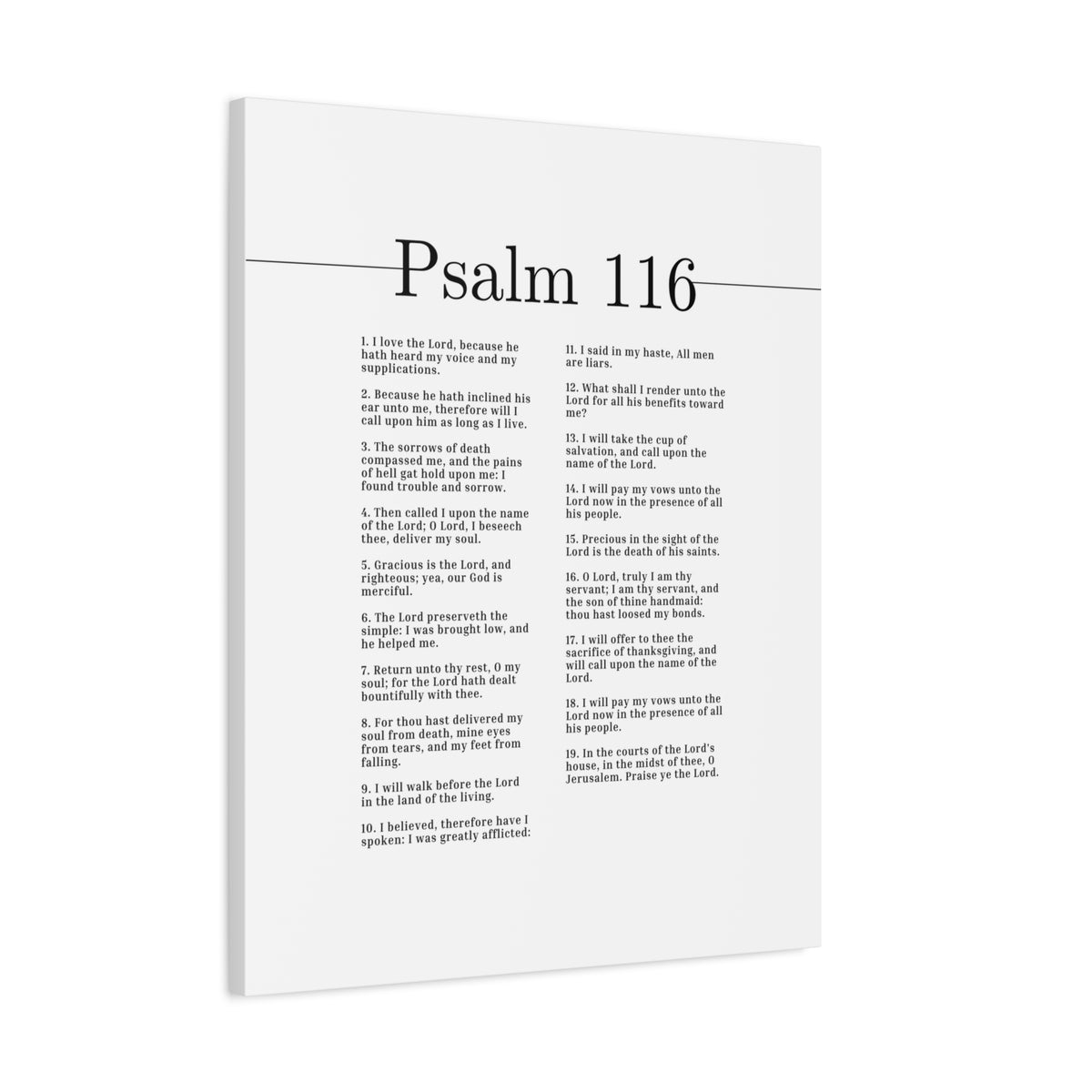 Scripture Canvas Walk Before The Lord Psalm 116 Christian Wall Art Bible Verse Print Ready to Hang-Express Your Love Gifts
