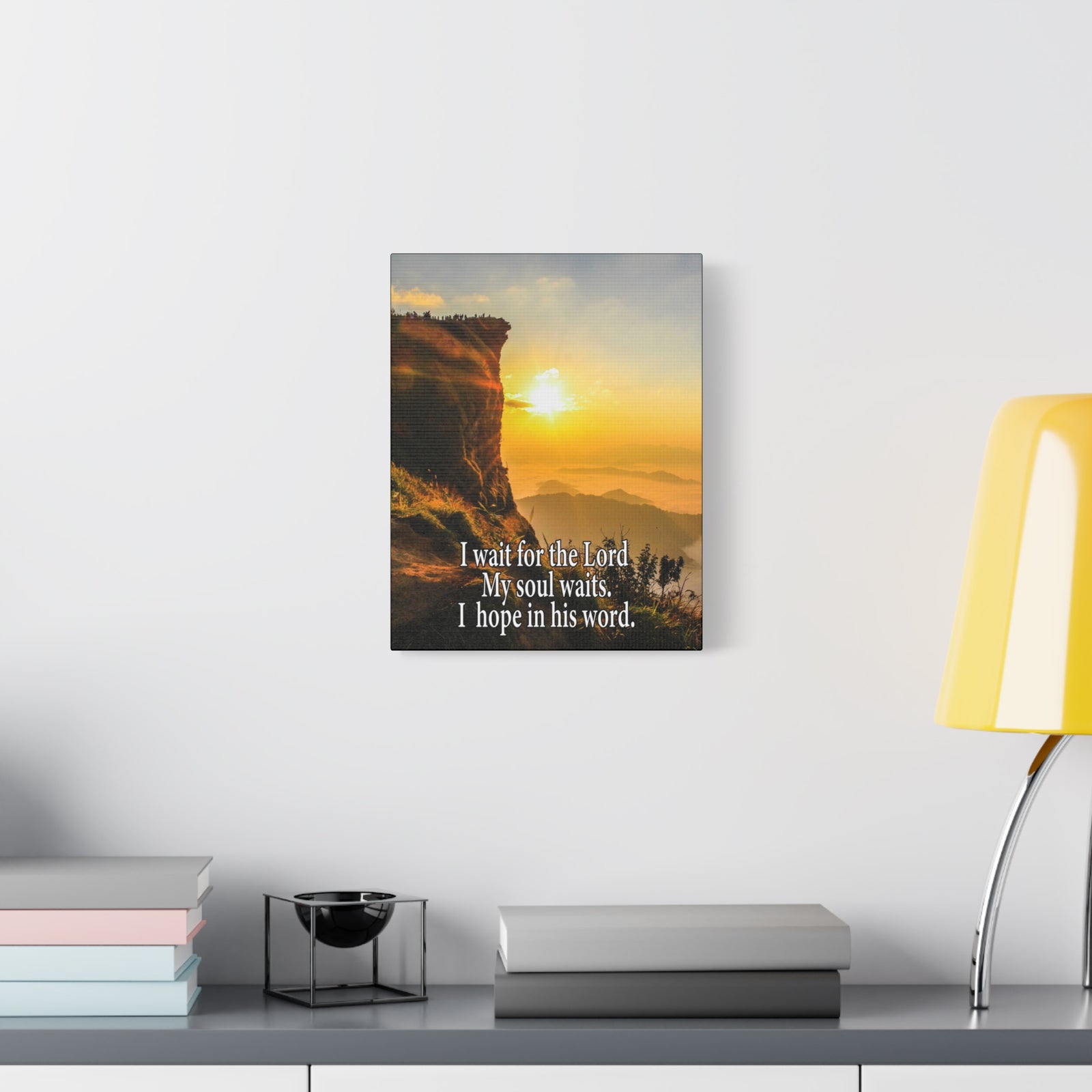I Wait For The LordScripture Canvas I Wait For The Lord Psalm 130:5 Christian Wall Art Bible Verse Print Ready to Hang-Express Your Love Gifts